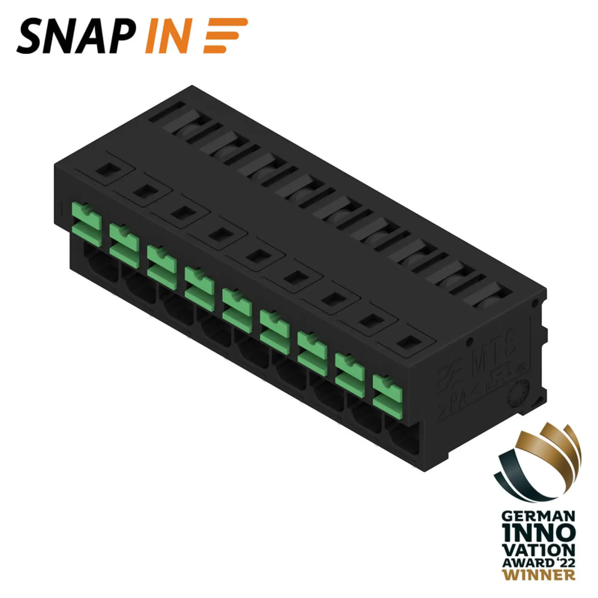 Weidmüller 2913670000 PCB terminal, 320 V, 32 A, Pitch in mm: 5.00, 4 mm², Number of poles: 9, SNAP IN, THT solder connection, 90°, Tube (img_001)