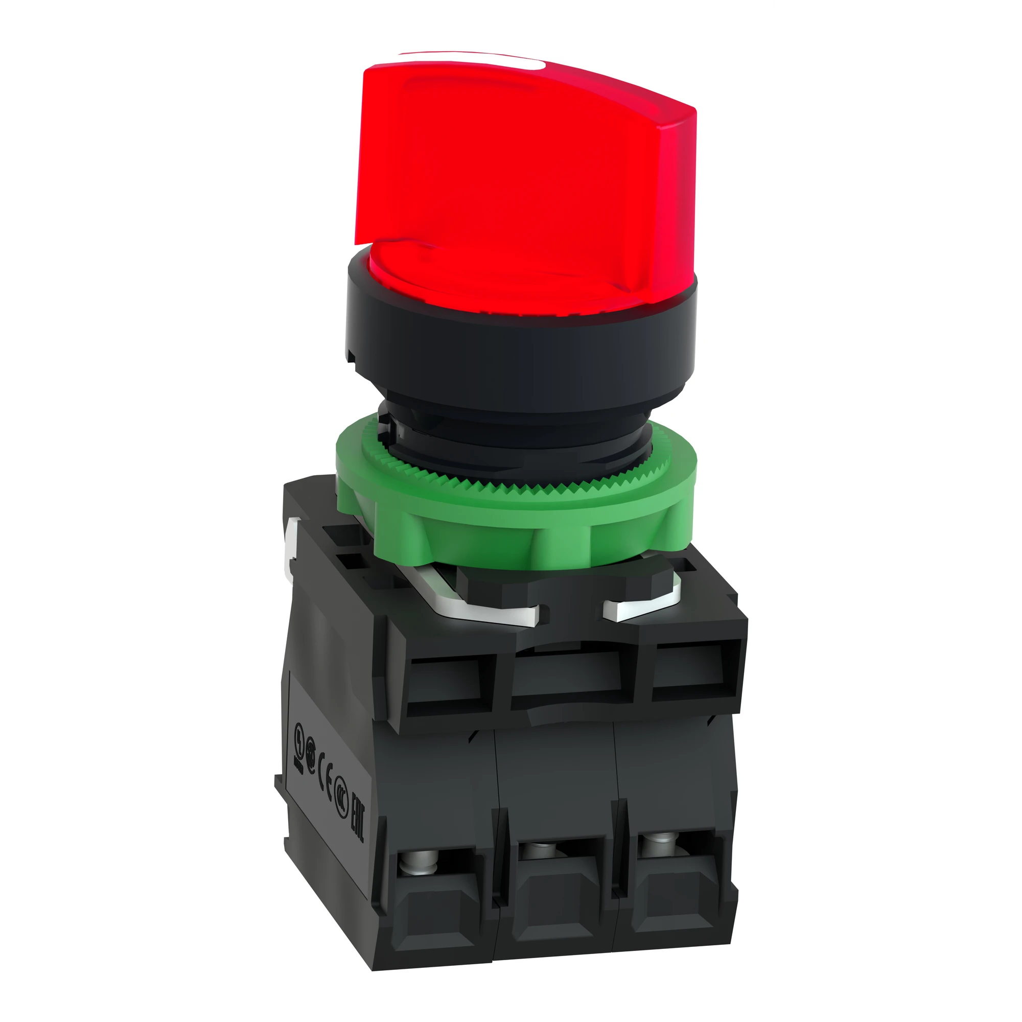 Schneider Electric XB5AK124M5 Illuminated selector switch, Harmony XB5, plastic, red, 22mm, universal LED, 2 positions, 1NC + 1NO, 230-240V AC (img_005) Schneider Electric XB5AK124M5 Illuminated selector switch, Harmony XB5, plastic, red, 22mm, universal LED, 2 positions, 1NC + 1NO, 230-240V AC (img_005)