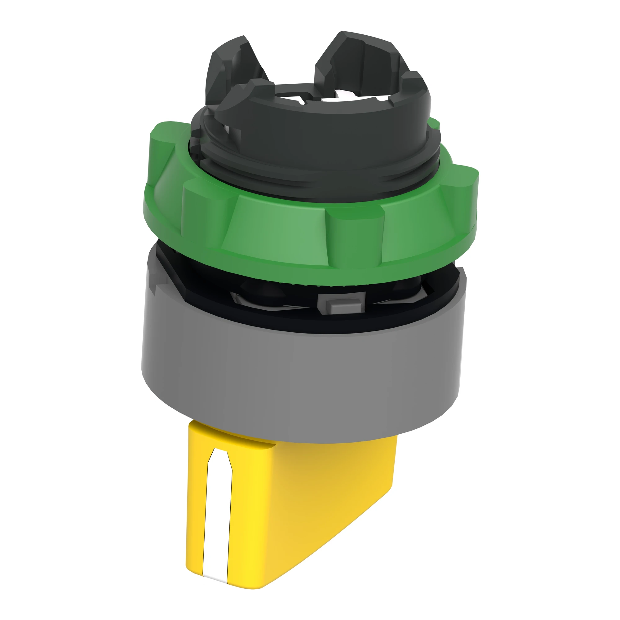 Schneider Electric ZB5AD205C0 Selector switch, front element, Harmony XB5, plastic, 22mm, light grey, yellow, 2 positions, latching (img_007) Schneider Electric ZB5AD205C0 Selector switch, front element, Harmony XB5, plastic, 22mm, light grey, yellow, 2 positions, latching (img_007)