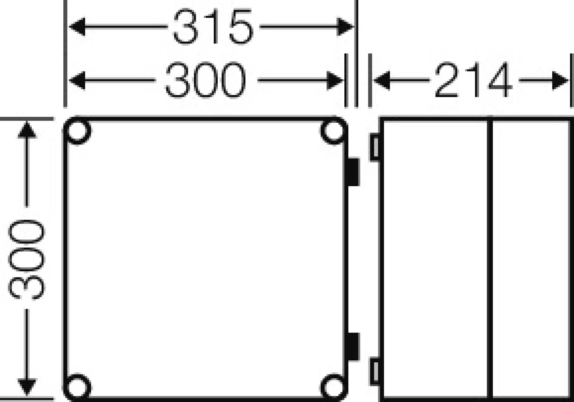 Hensel 20001048 Mi-Einzelleergehäuse, Einbaumaße 275x275x191mm, nicht durchsicht. Deckel Mi 9211 (img_003)