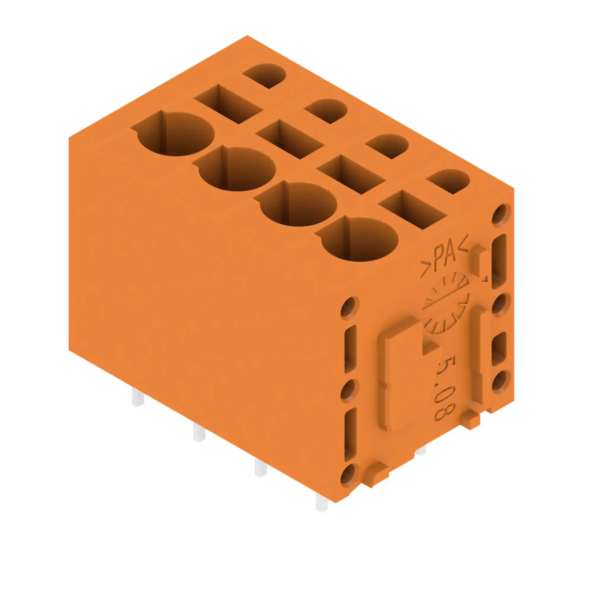 Weidmüller 1331450000 PCB terminal, 320 V, 24 A, Pitch in mm: 5.08, 2.5 mm², Number of poles: 4, PUSH IN without actuator, THT solder connection, 180°, Box (img_001)