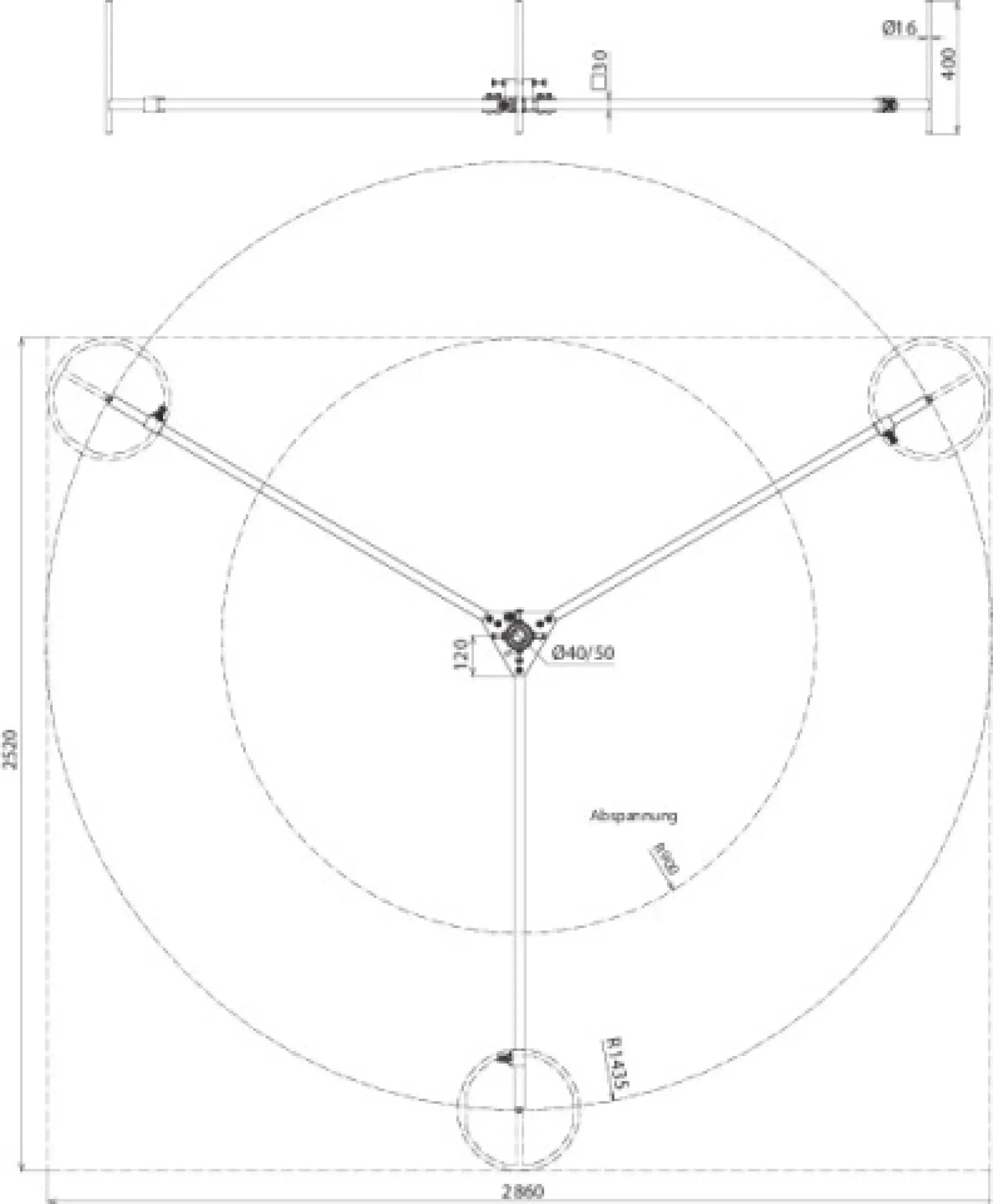 Dehn 105201 Hinged tripod f. air-ter. rods D 40-50mm L 6-8.5m inclination angle 10° St/tZn (img_002) Dehn 105201 Hinged tripod f. air-ter. rods D 40-50mm L 6-8.5m inclination angle 10° St/tZn (img_002)