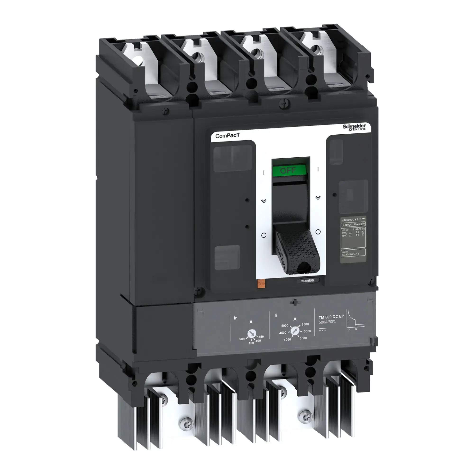 Schneider Electric C50F4TM320D3 Compact NSX500 TM DC EP Circuit Breaker, 50kA/1500VDC, 4-pole, TM-DC EP 320A trip unit (img_002)