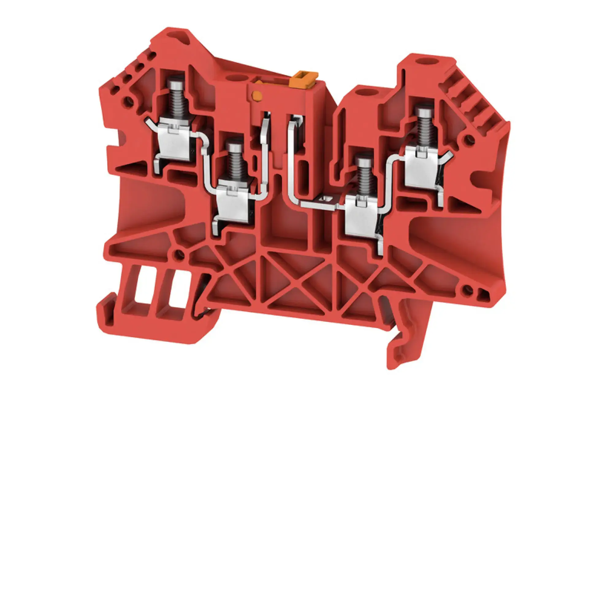 Weidmüller 1361900000 Test-disconnect terminal, Screw connection, red, 4 mm², 27 A, 500 V, Number of connections: 4, Number of levels: 1 (img_001)