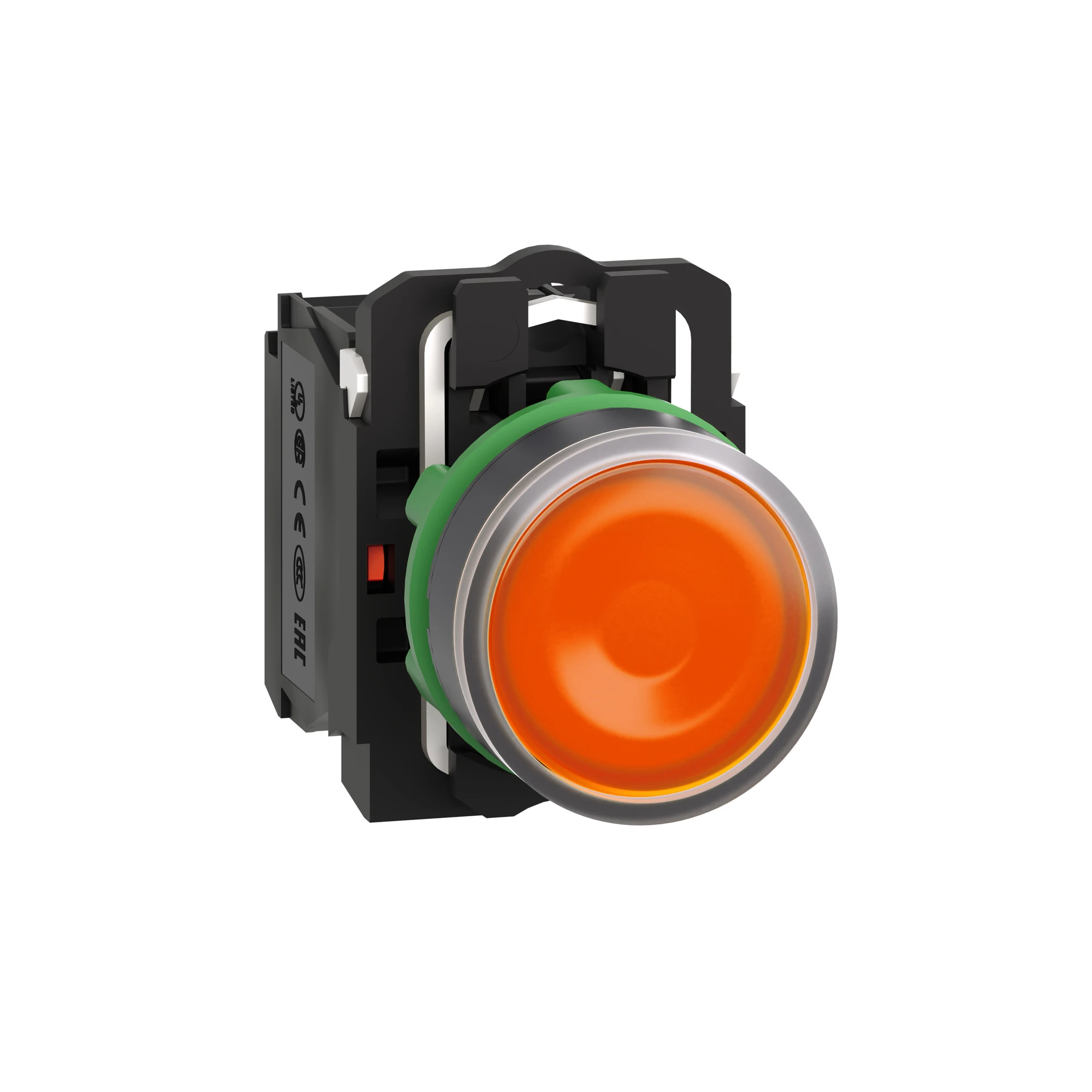 Schneider Electric XB5AW35B5 Illuminated Pushbutton, Harmony XB5, Plastic, Orange, 22mm, Universal LED, Smooth Dome, 1NO + 1NC, 24V ACDC (img_001) Schneider Electric XB5AW35B5 Illuminated Pushbutton, Harmony XB5, Plastic, Orange, 22mm, Universal LED, Smooth Dome, 1NO + 1NC, 24V ACDC (img_001)