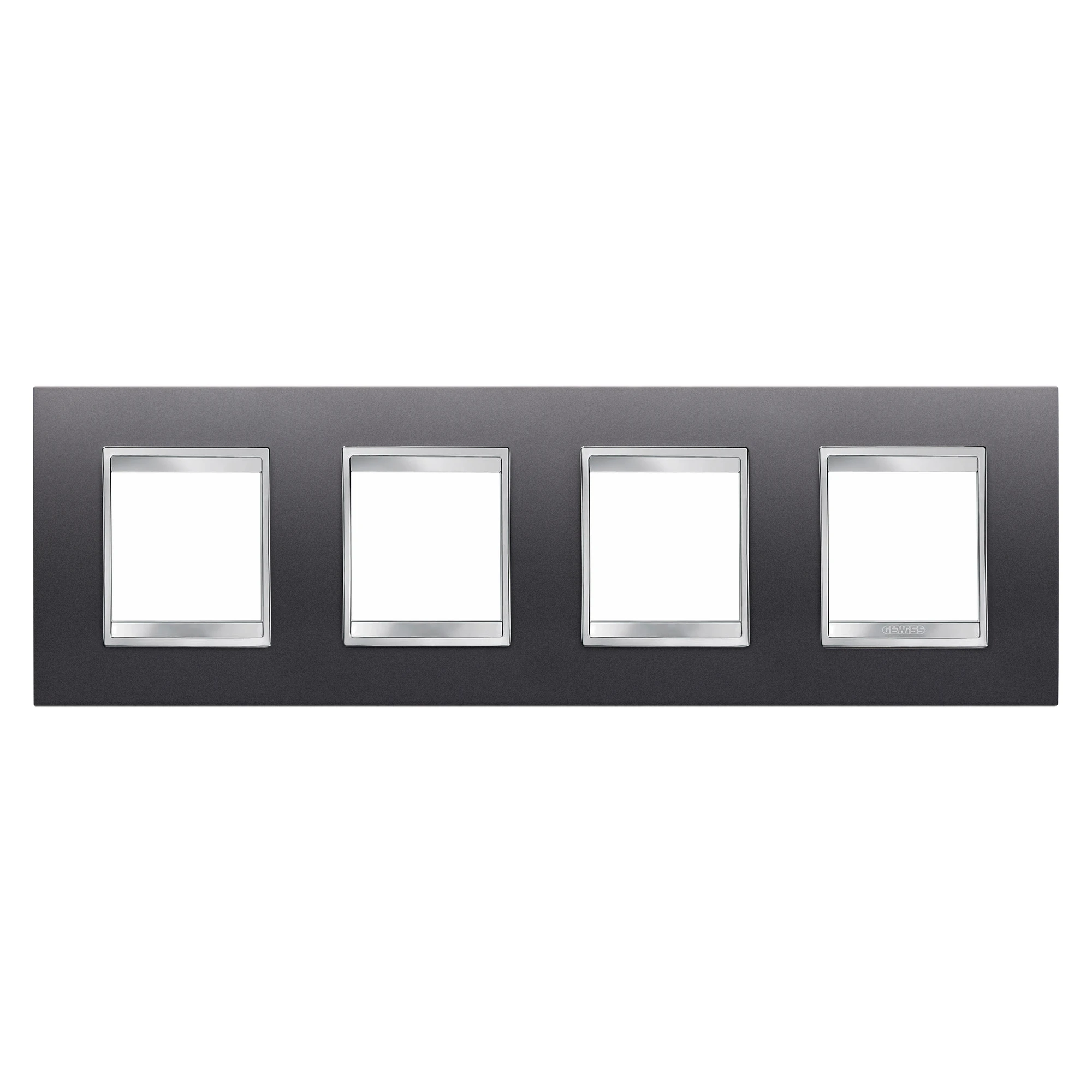 GEWISS GW16228VA LUX INTERNATIONAL PLATE - IN PAINTED TECHNOPOLYMER - 2+2+2+2 MODULES HORIZONTAL - SLATE - CHORUSMART (img_001) GEWISS GW16228VA LUX INTERNATIONAL PLATE - IN PAINTED TECHNOPOLYMER - 2+2+2+2 MODULES HORIZONTAL - SLATE - CHORUSMART (img_001)