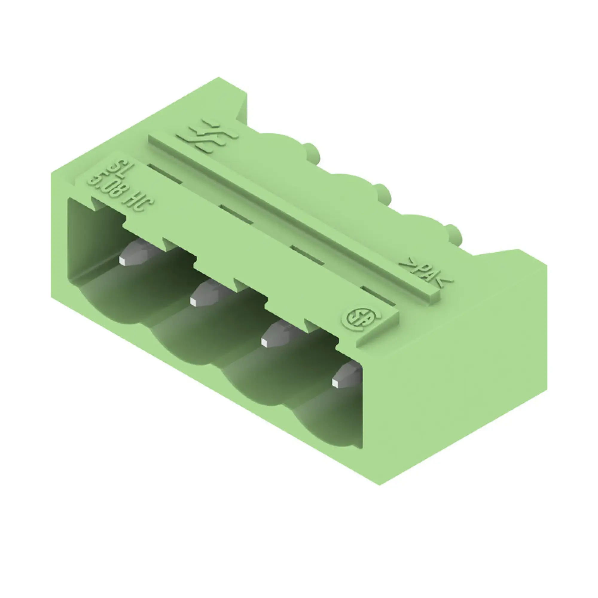 Weidmüller 1397420000 PCB connector (board connection), 320 V, 24 A, Pitch in mm: 5.08, Number of poles: 4, THT solder connection, Box (img_001)