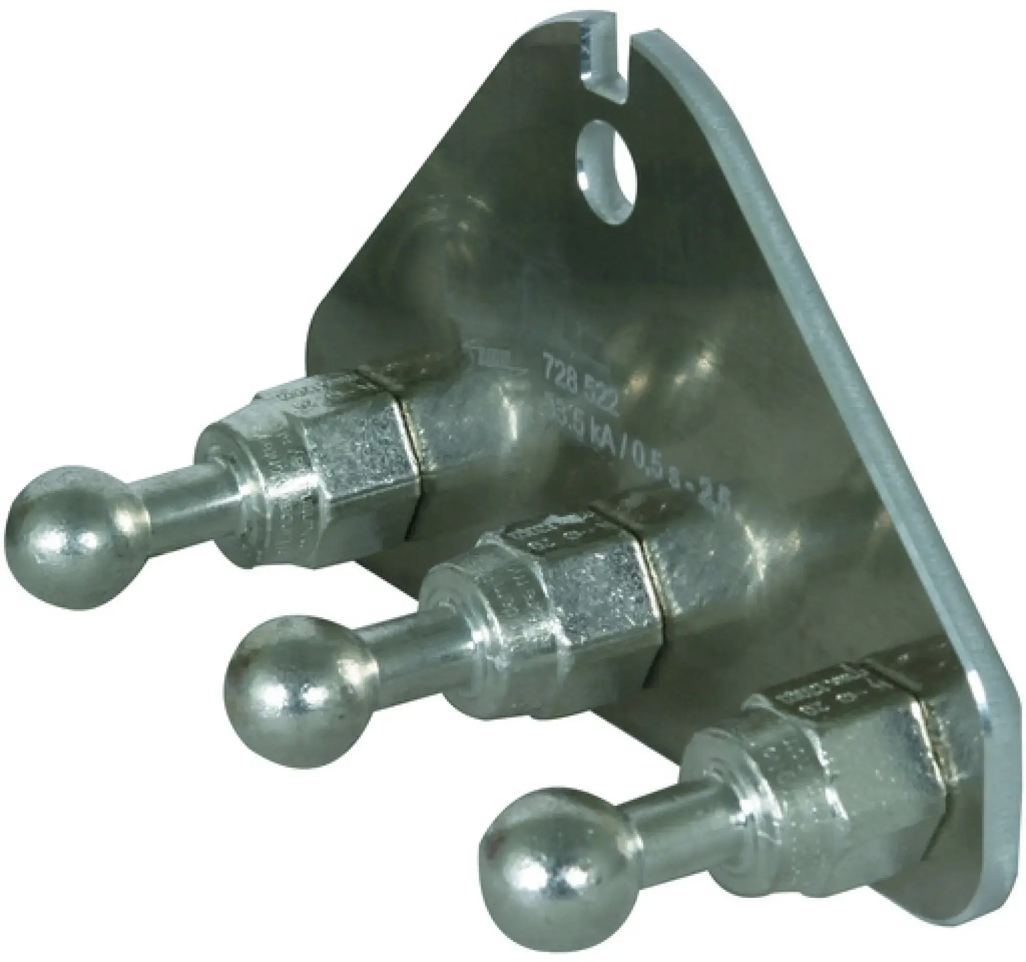 Dehn 728522 Earth connecting plate w. bore 12.5mm and 3 fixed ball points D 20mm (img_001) Dehn 728522 Earth connecting plate w. bore 12.5mm and 3 fixed ball points D 20mm (img_001)