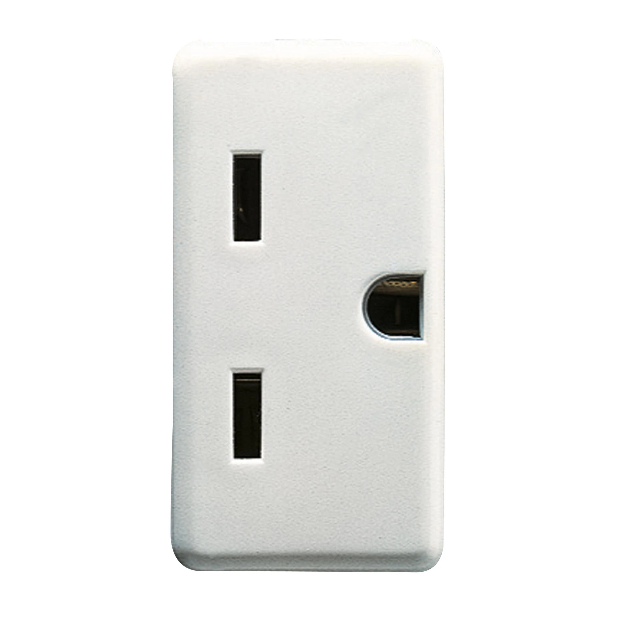 GEWISS GW20216 USA STANDARD SOCKET-OUTLET 250/125V ac - 2P+E 15A 250V - FLAT ALLIGNED VERTICAL PLUG - 1 MODULE - SYSTEM WHITE (img_001)