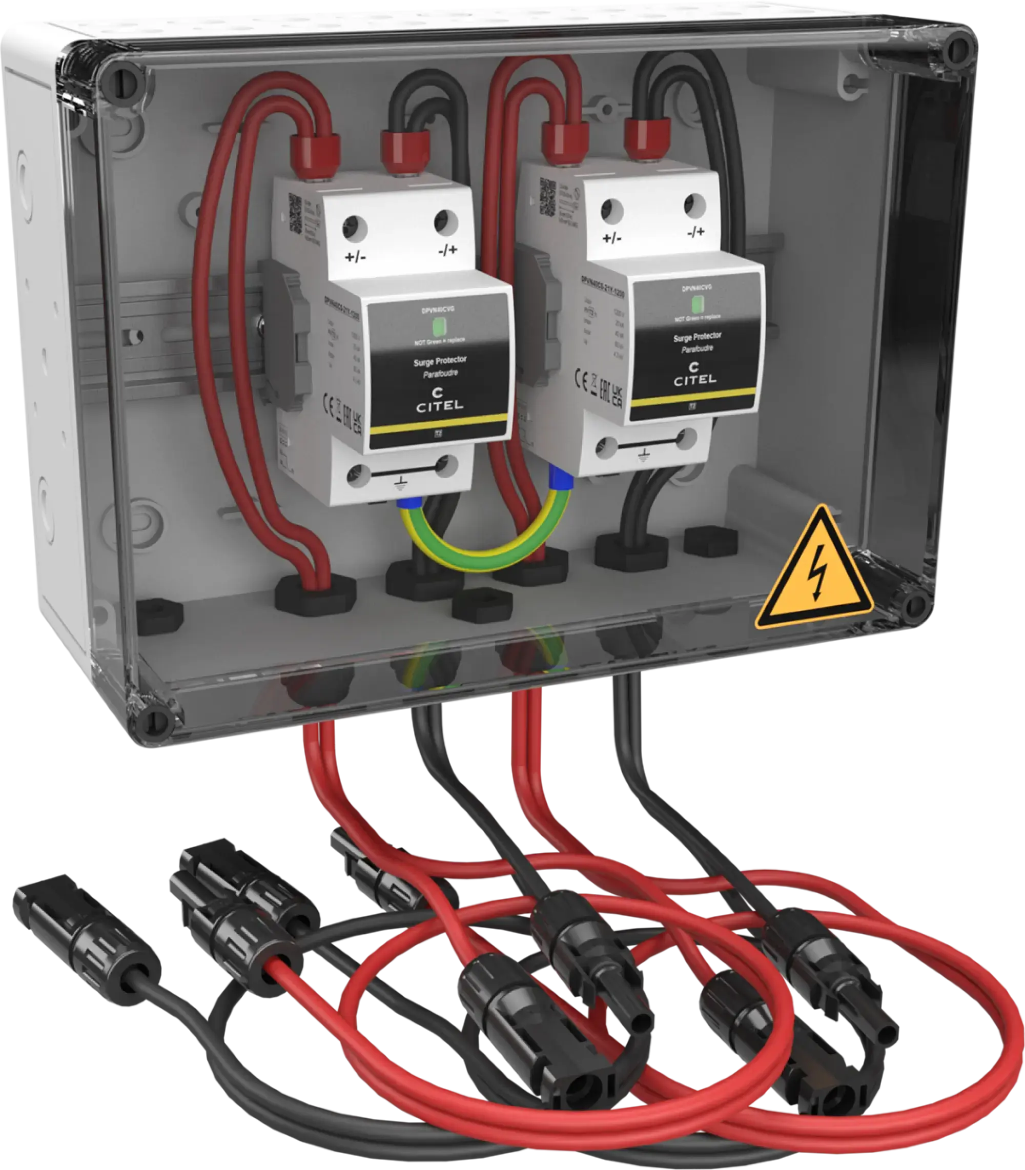 Citel 156962 Generatoranschlusskasten mit SPD Typ 2+3 bis 1200 VDC, 2-MPPT, 1 String MC4 (img_001)