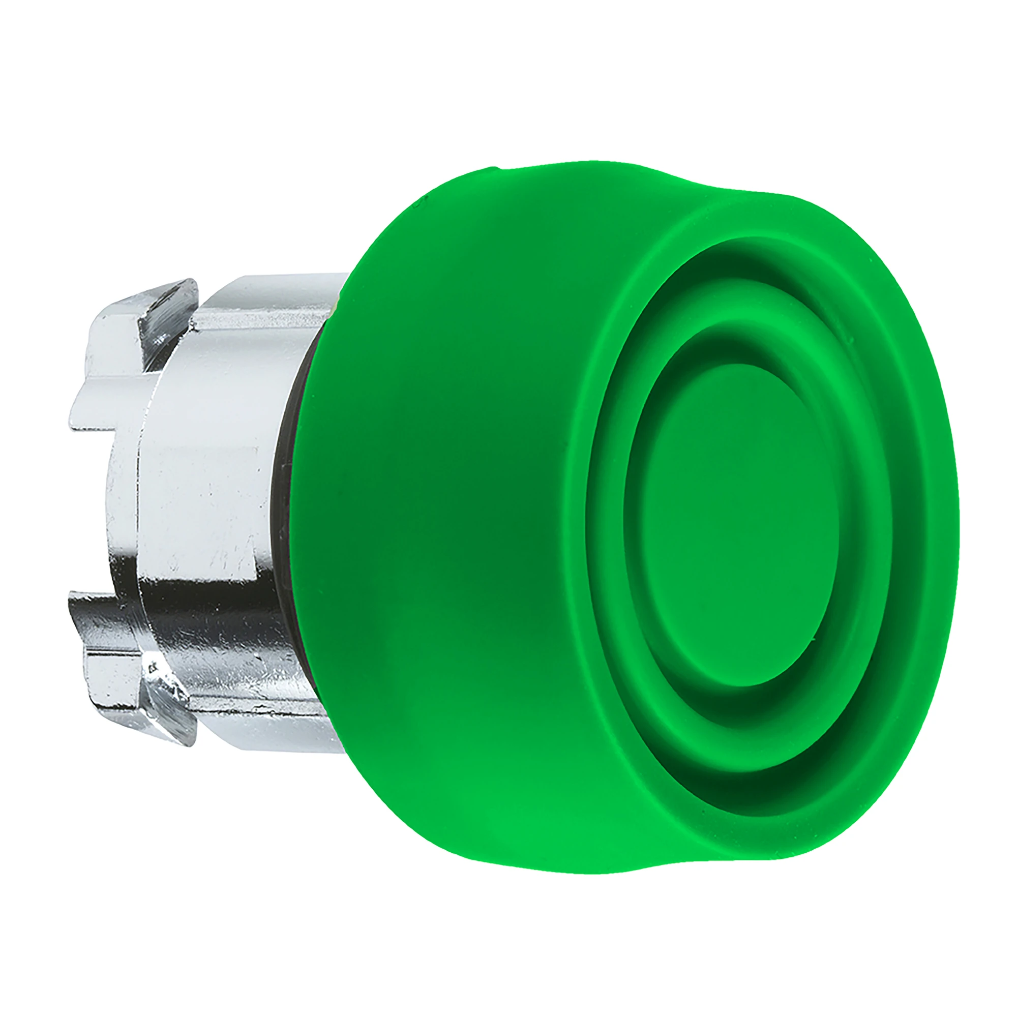 Schneider Electric ZB4BP3S Pushbutton, Front Element, Harmony XB4, Metal, 22mm, Green, Blank, Momentary, with Protective Cap (img_001)