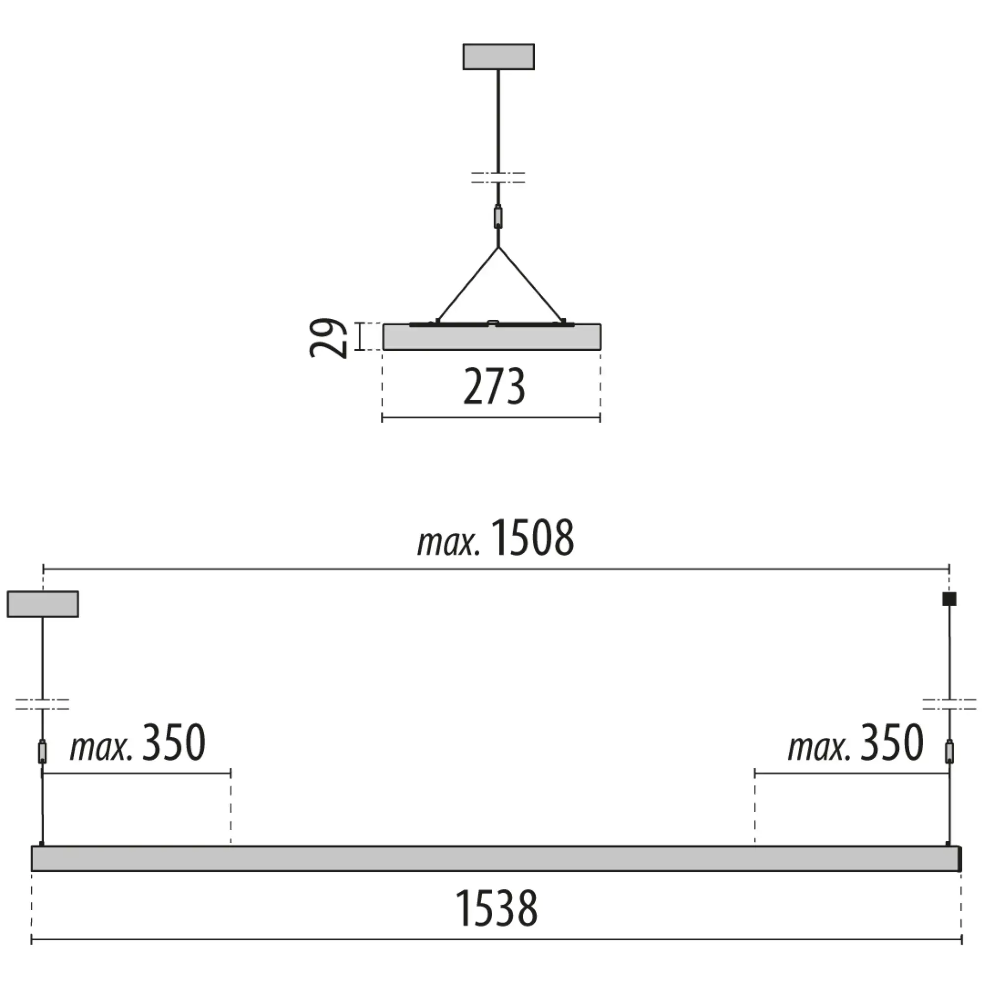 Performance iN Lighting LTX17A4DB801 LED-Pendelleuchte 3000 - 4000K 67W DALI Mikroprisma d+i LTX17A4DB801 (img_002)