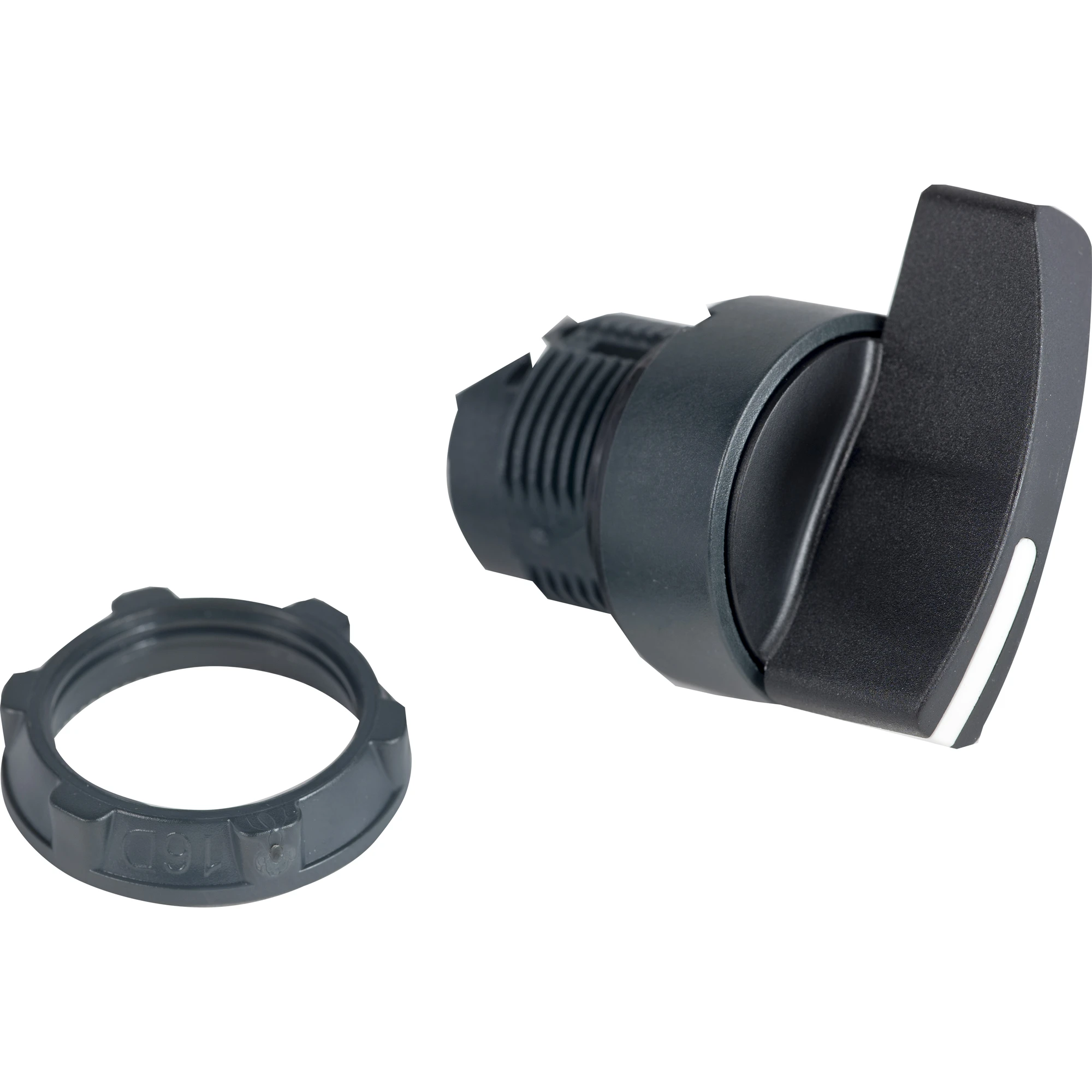 Schneider Electric ZB5AJ2 Selector switch, front element, Harmony XB5, plastic, 22mm, black, 2 positions, long toggle, locking (img_001)