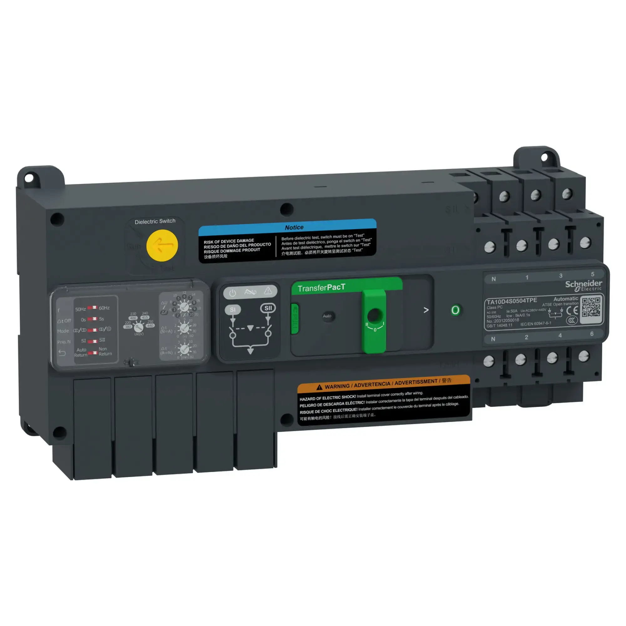 Schneider Electric TA10D4S0504TPE TransferPacT TA100, automatic network transfer switch 50A, 4P, rotary knob, 400VAC (img_002)