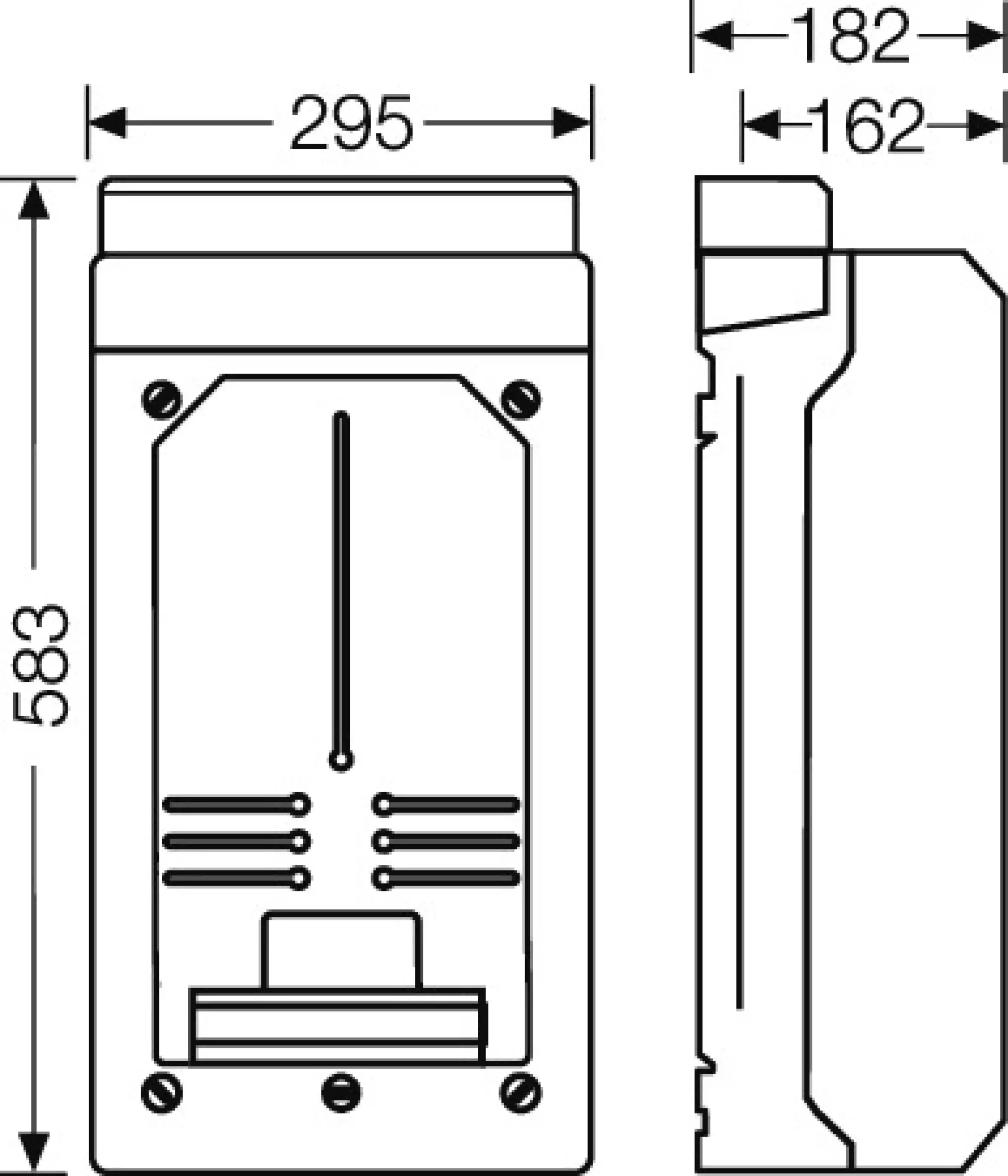 Hensel 6100101 KV-Zählergehäuse mit Zähler- tragplatte, 295x583x182 mm außen KV 9339 (img_002)