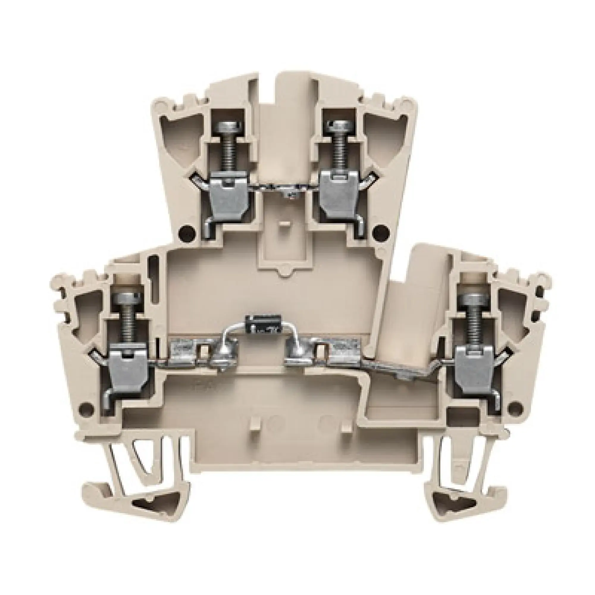 Weidmüller 8025610000 Component terminal block, Screw connection, dark beige, 2.5 mm², 400 V, 400 V, Number of connections: 4, Number of levels: 2, TS 35, V-0, Wemid (img_001)