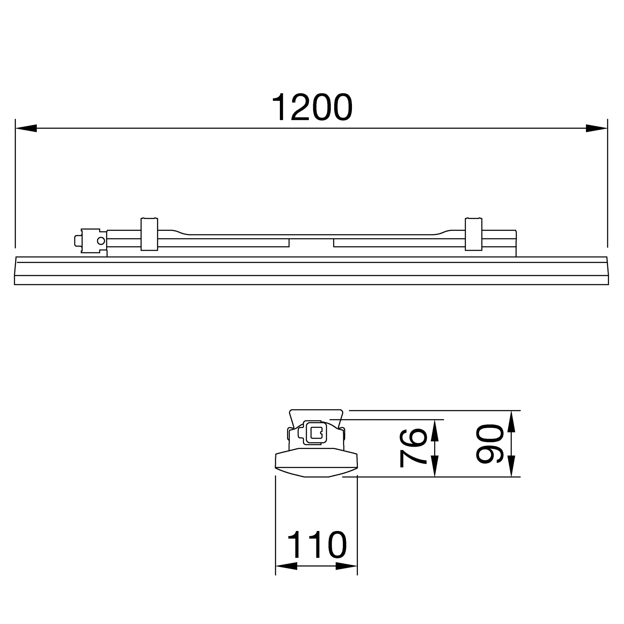 GEWISS GWS3236TD57K Feuchtraumleuchte LED SMART 3 transparente Abdeckung 63LED 5700K Dali 45W IP66 (img_002)