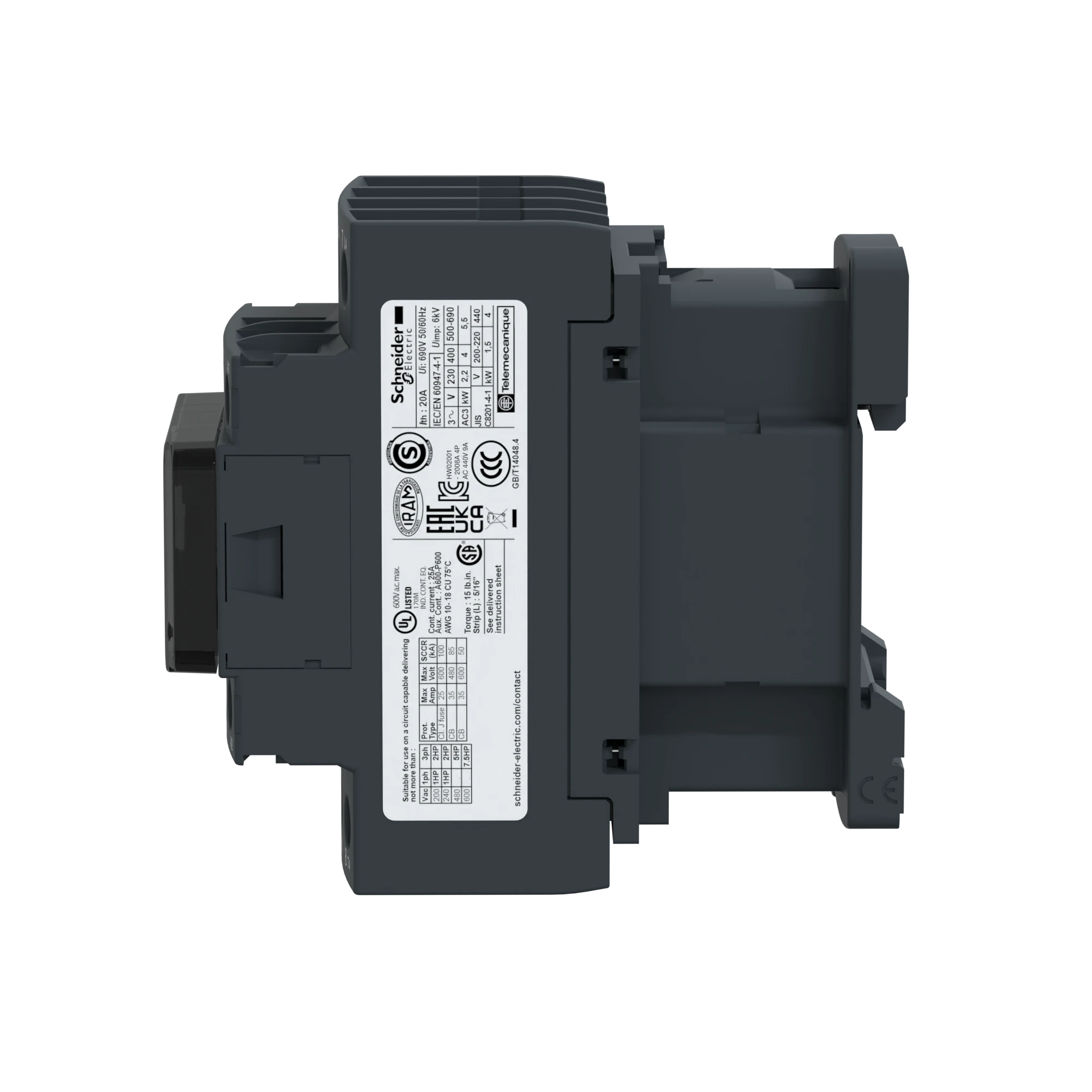 Schneider Electric LC1DT20GD Power contactor LC1D 4p, +1NO+1NC, Coil 125 V DC (img_004)