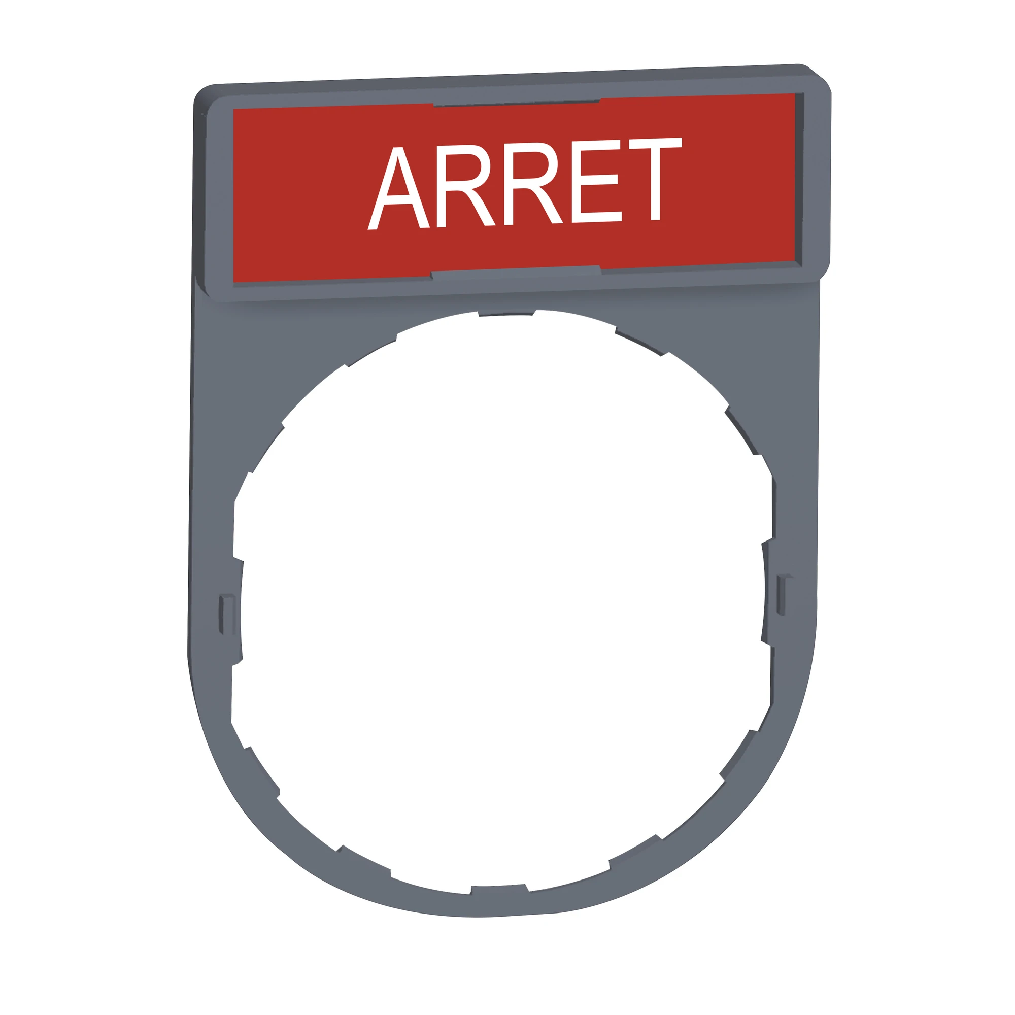 Schneider Electric ZBY2104C0 Label holder 30x40mm, with ARRET sign, for Harmony 22mm, in grey (img_001)