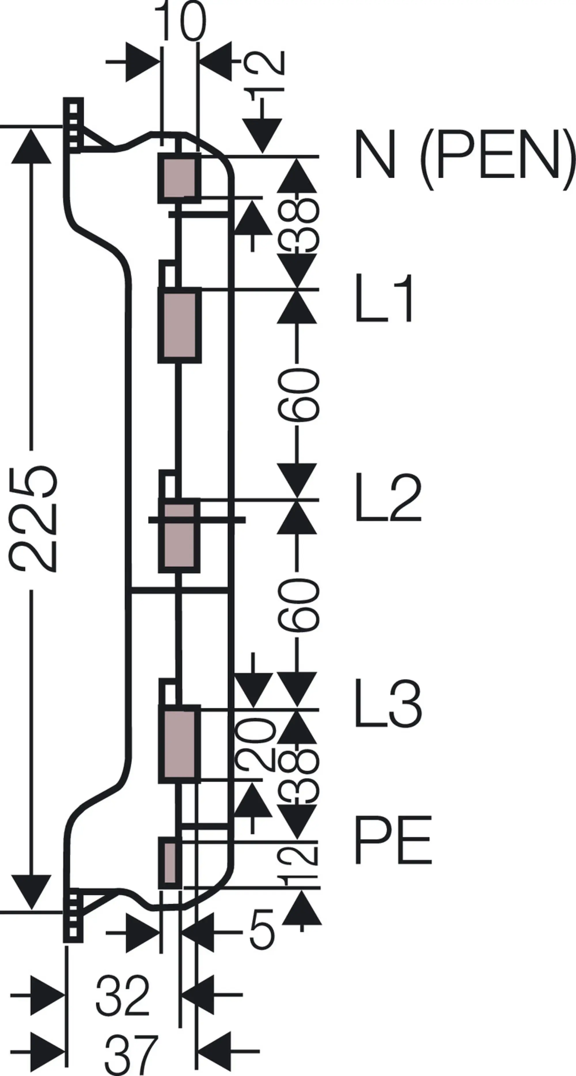 Hensel 2000817 Sammelschienenträger für Sammelschienen 20x10mm, 400A Mi ST 41 (img_003)