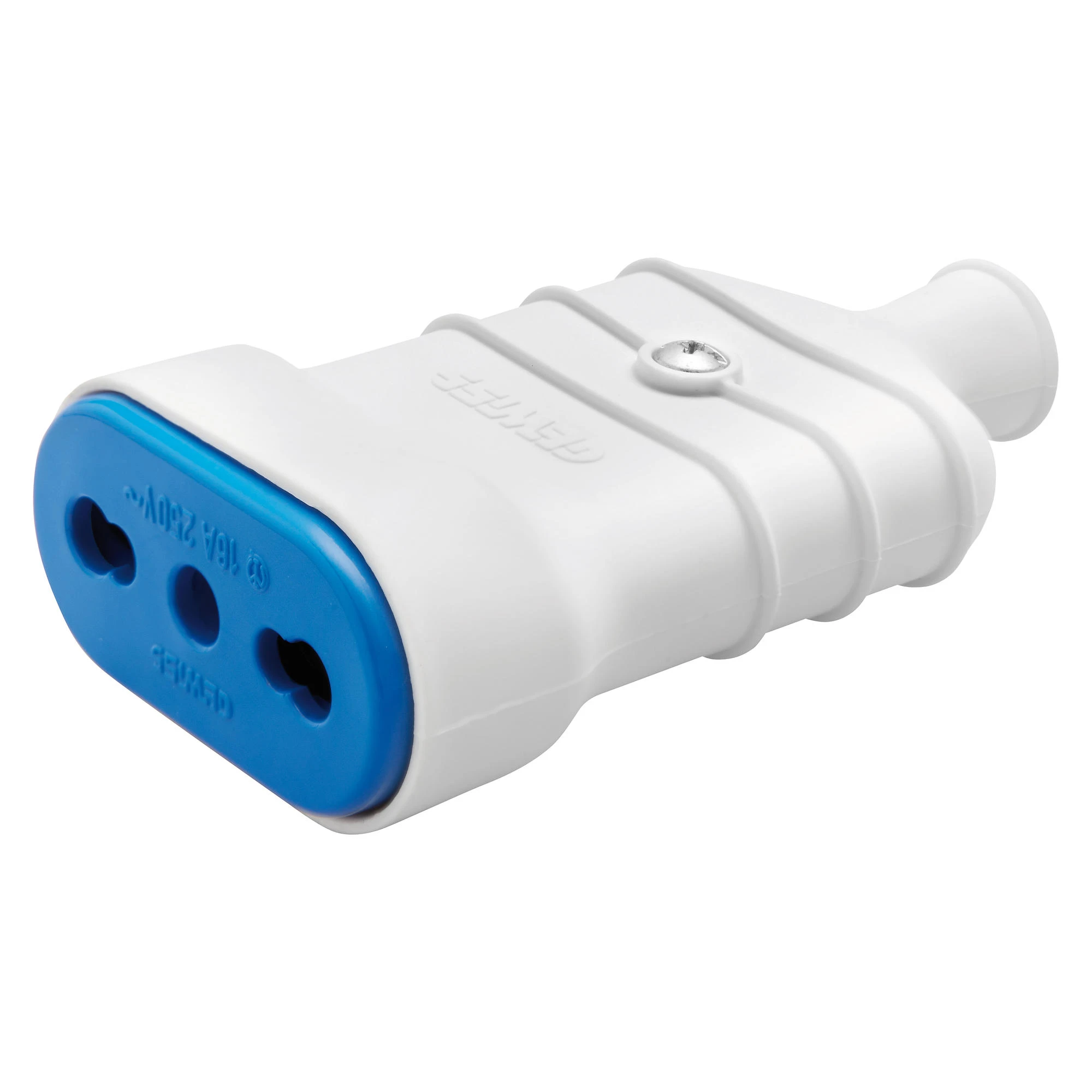 GEWISS GW28205 PORTABLE SOCKET-OUTLET - ITALIAN STANDARD - 2P+E 10/16A 250V ac - TYPE P17 DUAL AMPERAGE - WHITE (img_001)