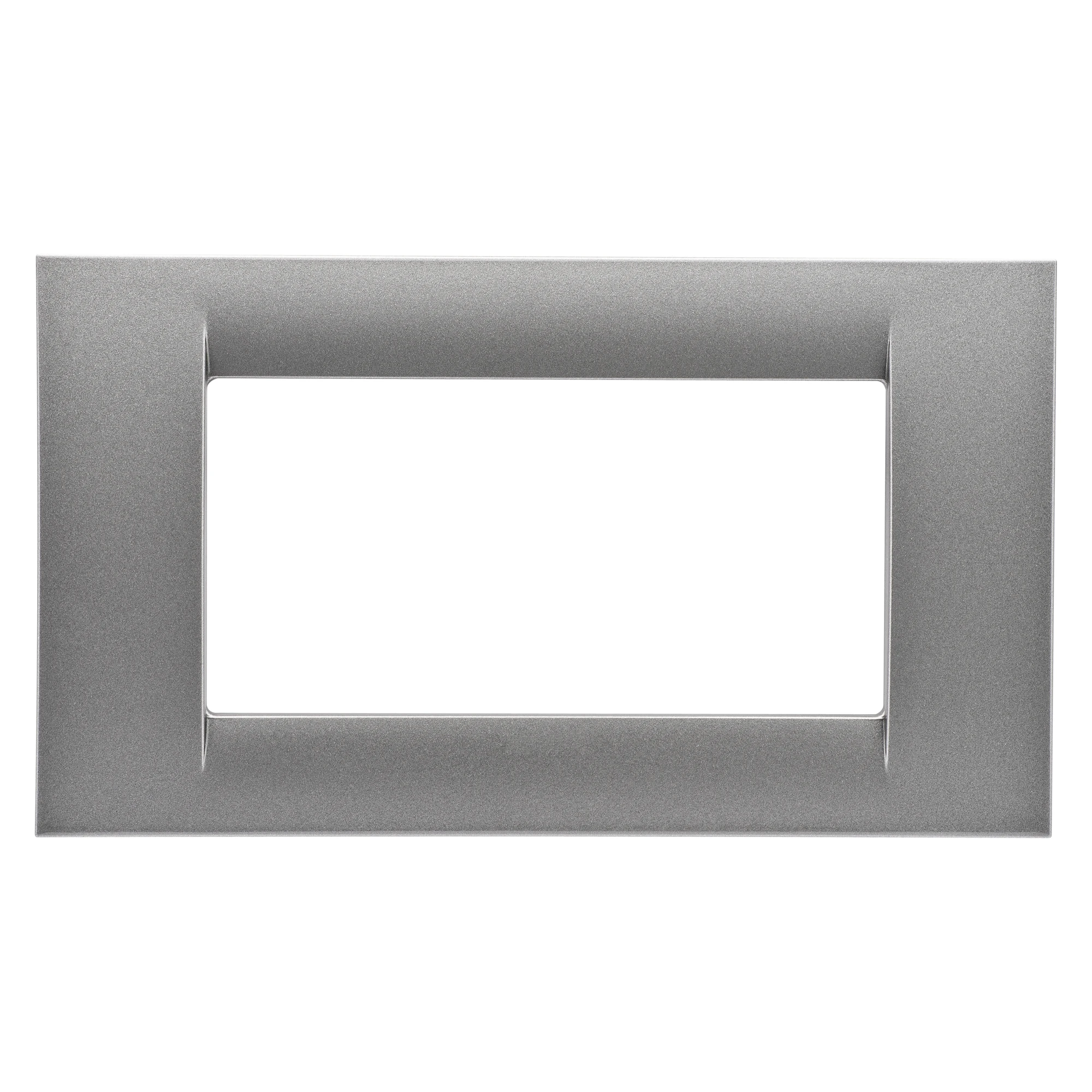 GEWISS GW22284 VIRNA PLATE - IN TECHNOPOLYMER GLOSS FINISHING - 4 GANG - METALLIC TITANIUM - SYSTEM (img_001)