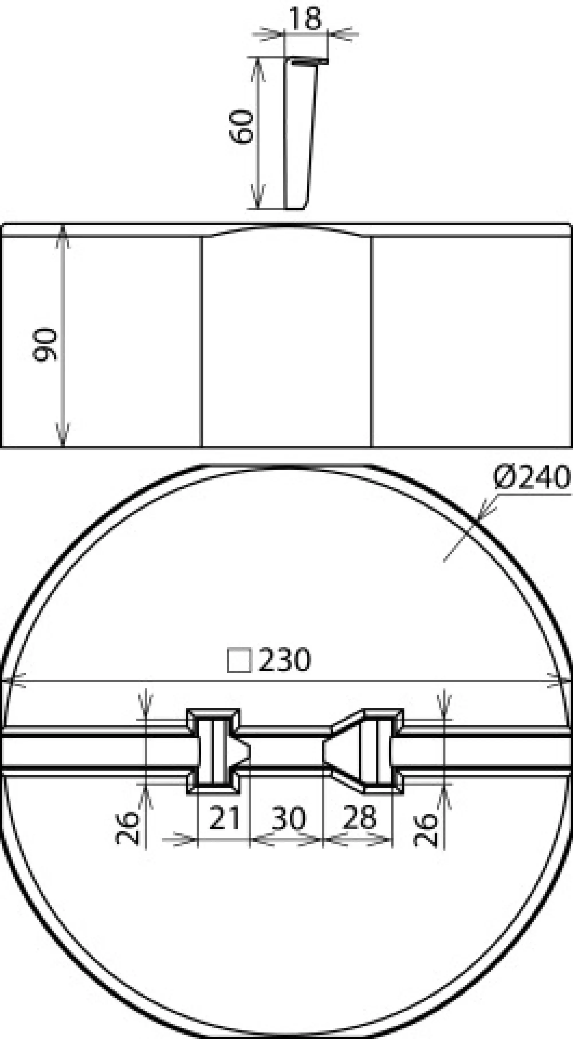 Dehn 102075 Concrete base C45/55 8.5kg f. wedge mount. D 240mm H 90mm air-term. rods 10/16mm -KIT- (img_002)