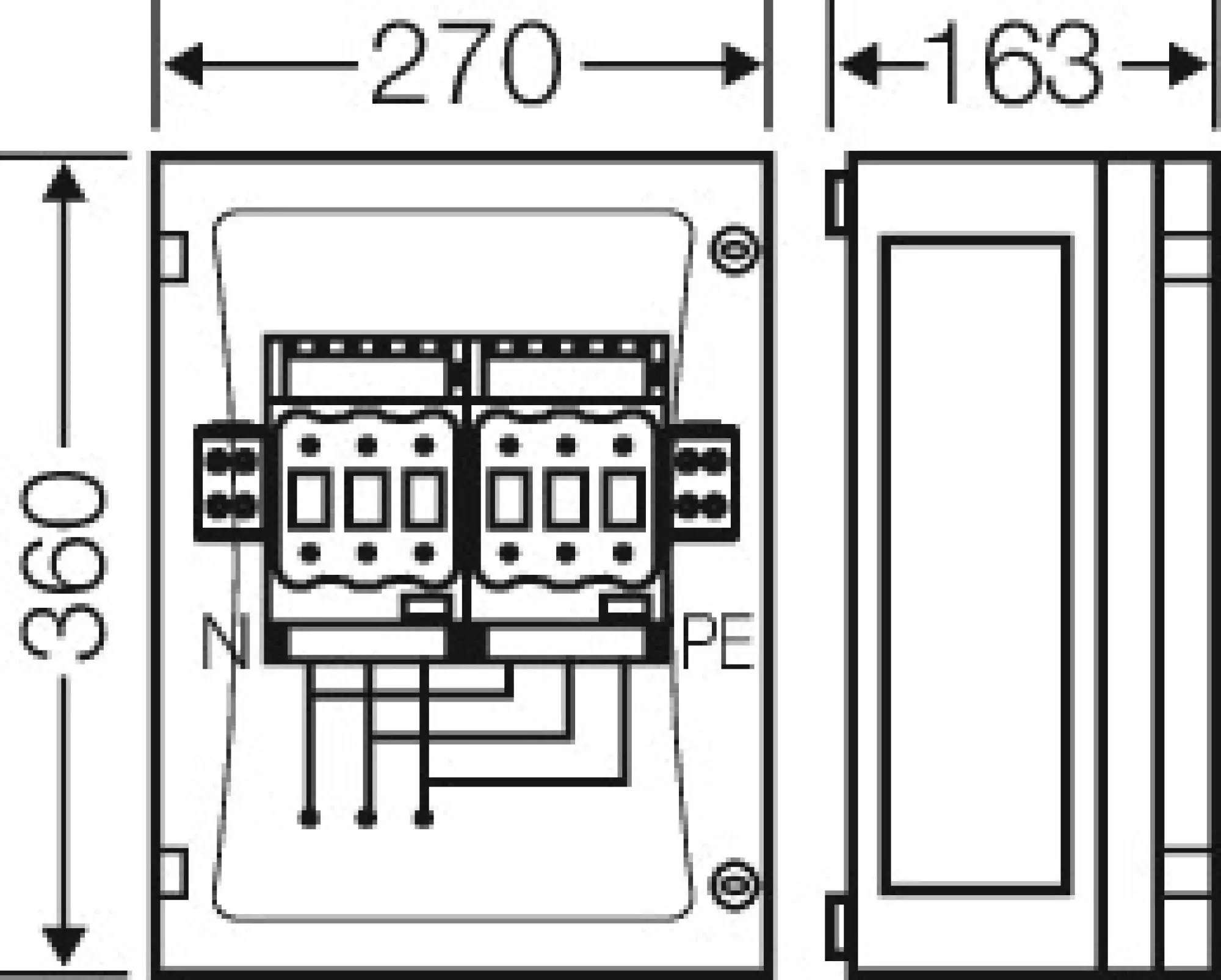 Hensel 68000230 ENYSTAR-NH-Sicherungslasttrennsch.-Geh. 2xNH 00C, 3polig 125 A + PE+N FP 4212 (img_002)