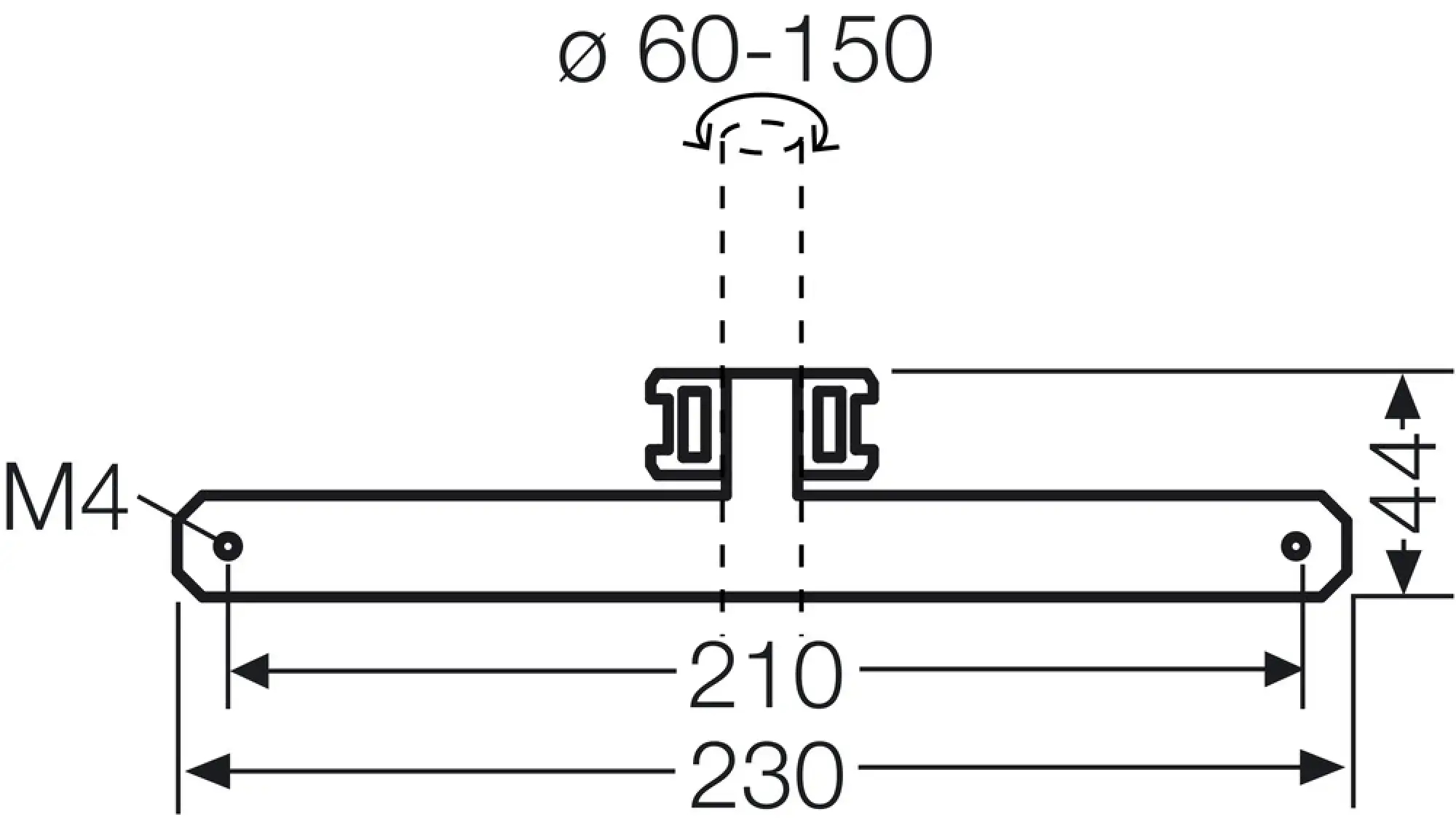 Hensel 61001155 Mastbefestigung KV MB 12, für außenliegende Gehäusebefestigung KV MB 12 (img_003)