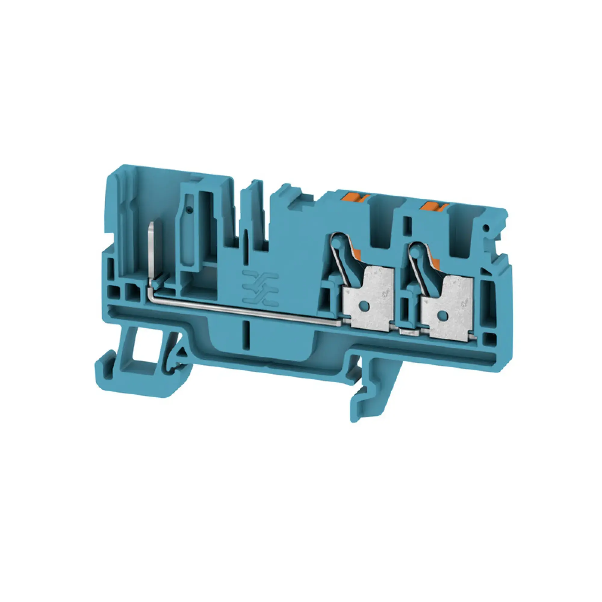 Weidmüller 2540080000 Pluggable terminal, PUSH IN, blue, 4, 4 mm², 32 A, Number of connections: 2, Number of levels: 1, TS 35, V-0, Wemid (img_001)