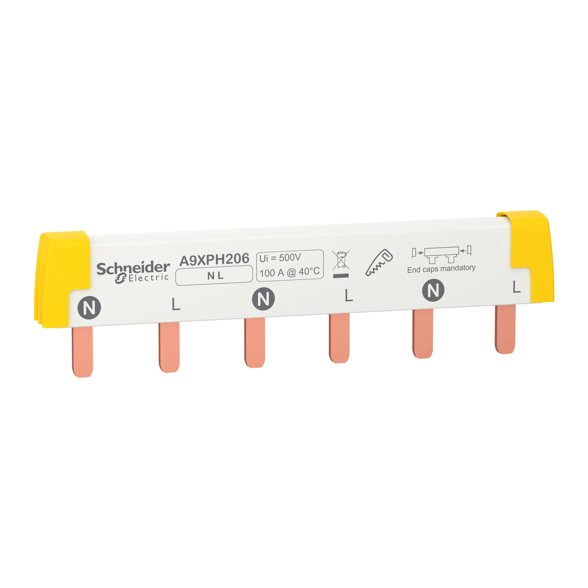 Schneider Electric A9XPH206 Busbar rail, cuttable, 1P+N, 6 TE, 100A (img_001) Schneider Electric A9XPH206 Busbar rail, cuttable, 1P+N, 6 TE, 100A (img_001)