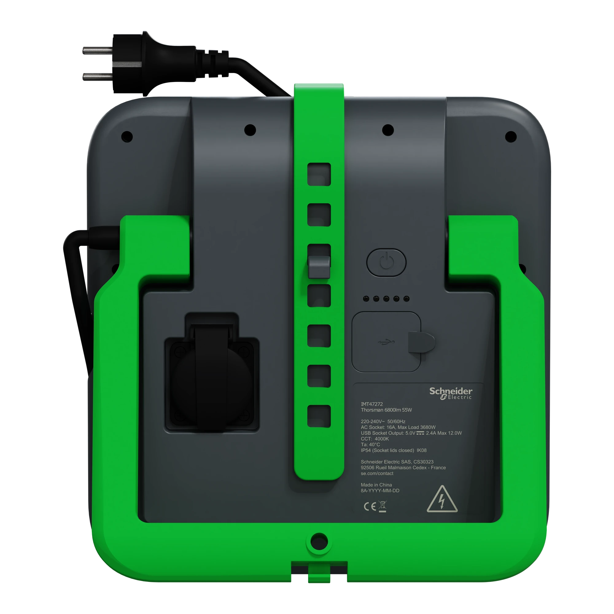 Schneider Electric IMT47272 LED Work Light Thorsman 55W 6800LM/ IP54/ IK08/ Plug + USB A+C 2.4A, dimmable (img_002) Schneider Electric IMT47272 LED Work Light Thorsman 55W 6800LM/ IP54/ IK08/ Plug + USB A+C 2.4A, dimmable (img_002)