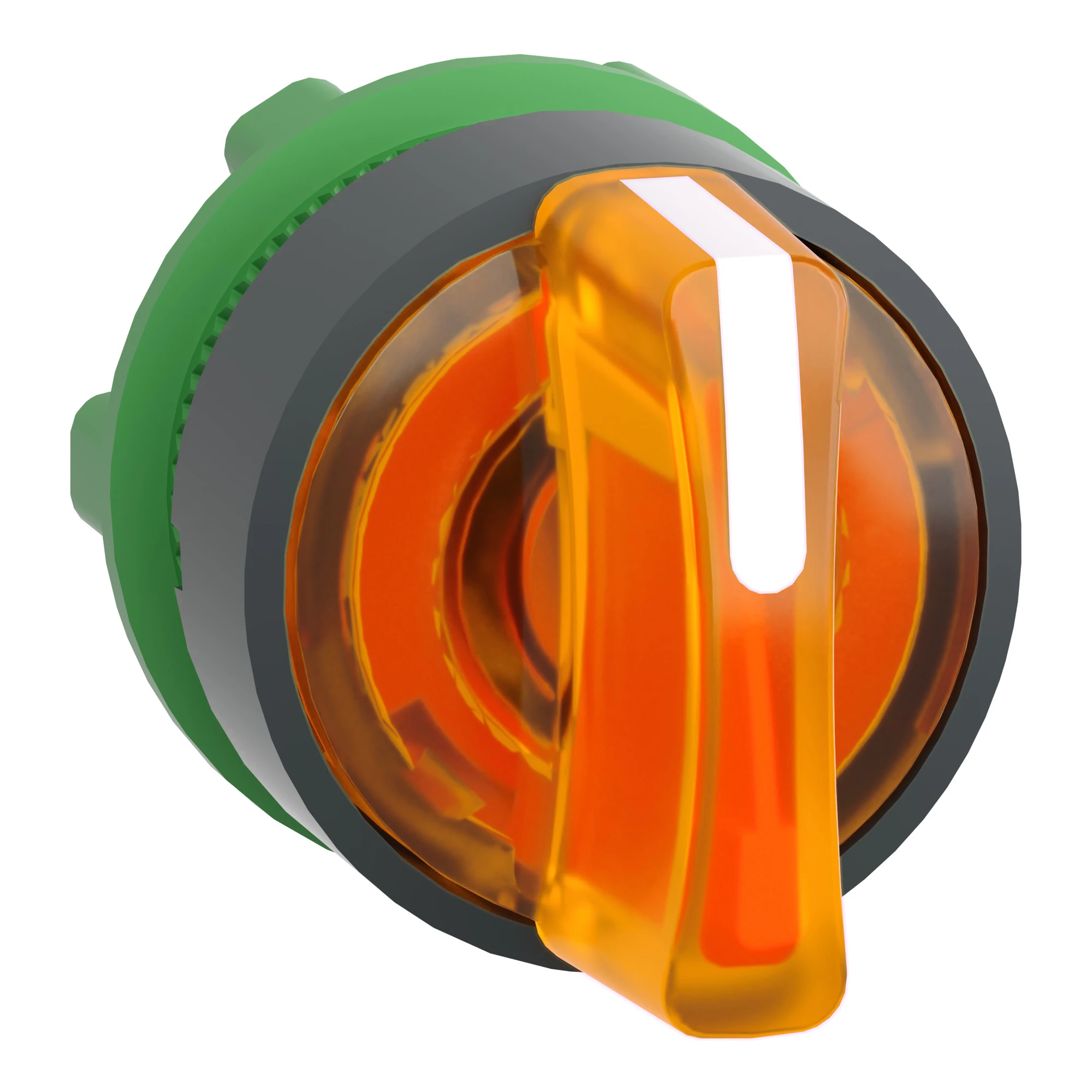 Schneider Electric ZB5AK1353 Illuminated Selector Switch, Front Element, Harmony XB5, Plastic, 22mm, Orange, for Universal LED, 3 Positions, Latching (img_001)