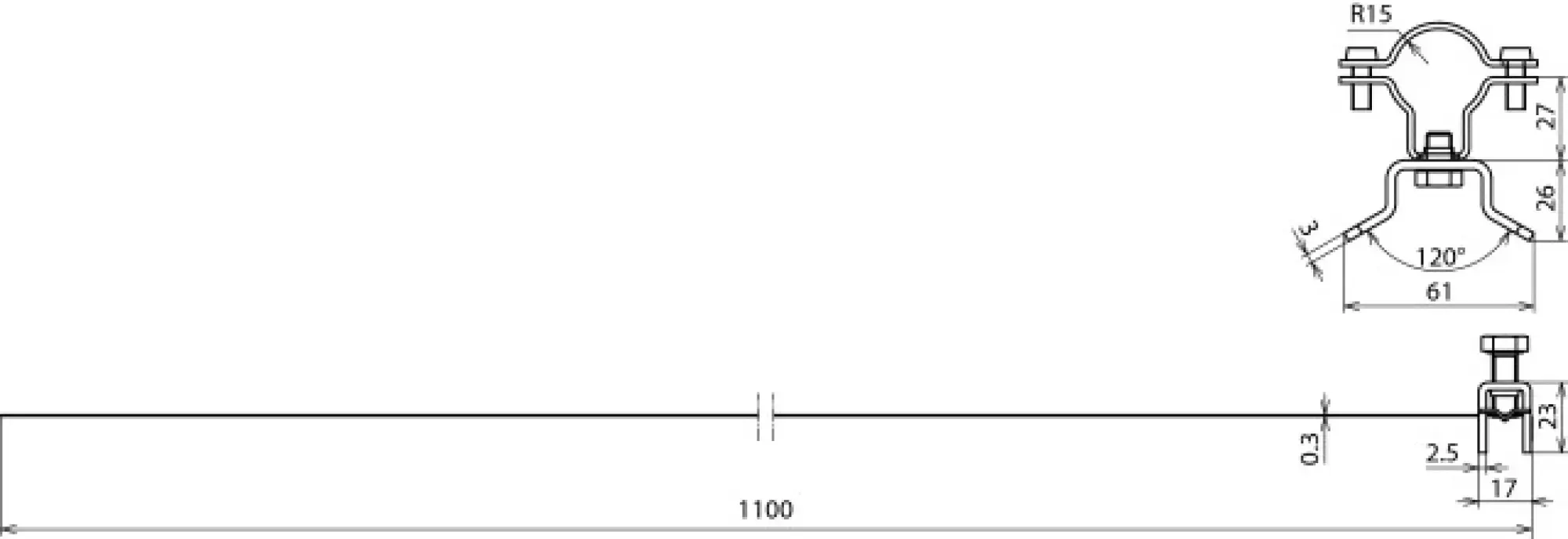 Dehn 275339 Conductor holder f. HVI cond. D 27-30mm w. tens. strap fastener D 50-300mm StSt (img_004)