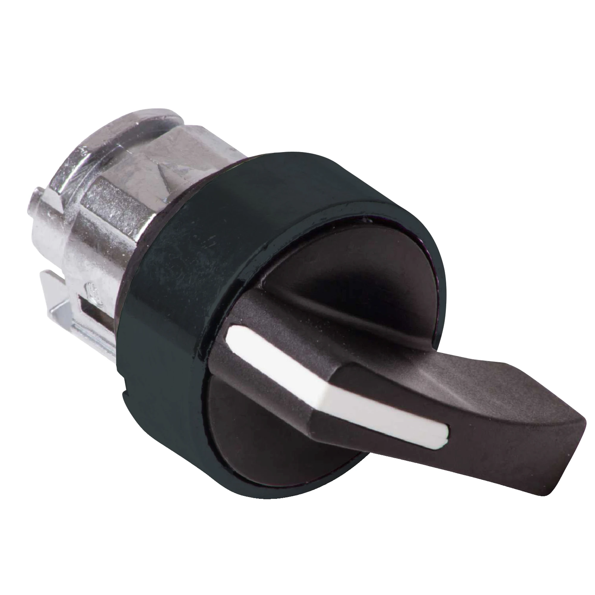 Schneider Electric ZB4BJ27 Selector switch, front element, Harmony XB4, metal black, 22mm, black, 2 positions, long toggle, latching (img_001)