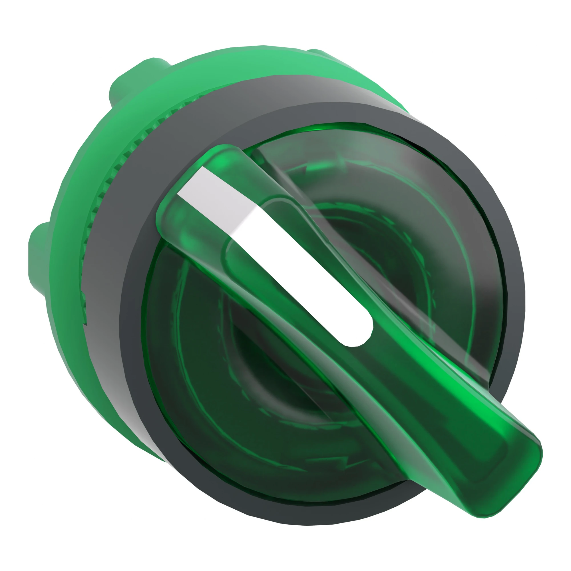 Schneider Electric ZB5AK1433 Illuminated selector switch, front element, Harmony XB5, plastic, 22mm, green, for universal LED, 2 positions, momentary (img_001)