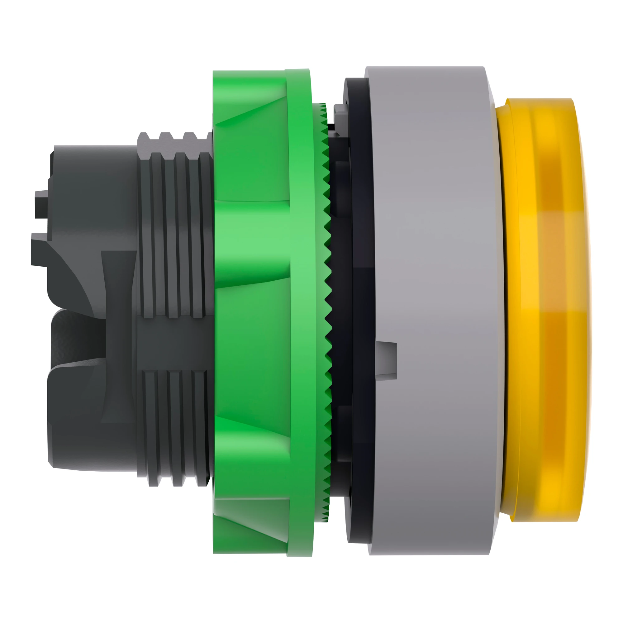 Schneider Electric ZB5AH83C0 Illuminated push-button, front element, Harmony XB5, plastic, 22mm, light grey, yellow, protruding, for universal LED, latching (img_003)
