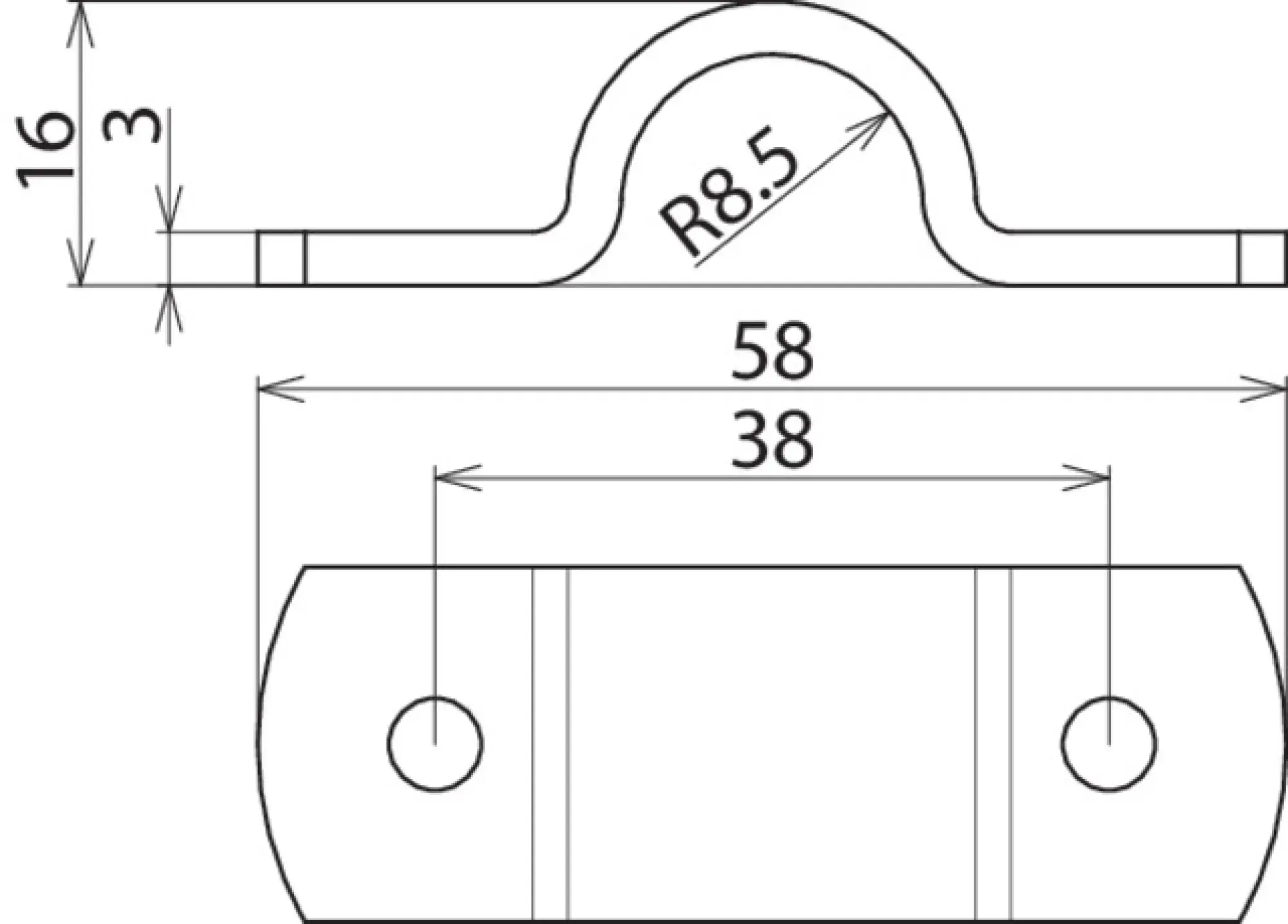 Dehn 490022 Cleat Al for Rd16 distance of bores 38 mm, 2xM6 (img_004)