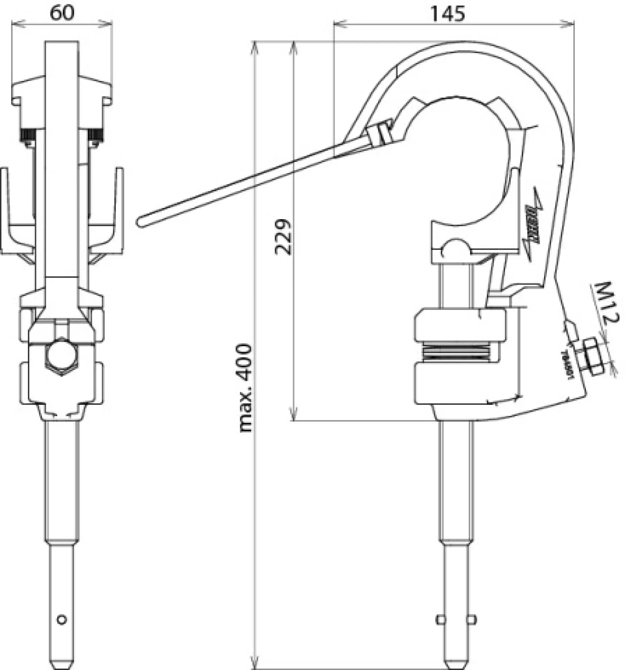 Dehn 784501 Phase screw clamp D 10-65mm T-pin shaft connec. elem. PK1 16-120mm² w. coupl. aid (img_002) Dehn 784501 Phase screw clamp D 10-65mm T-pin shaft connec. elem. PK1 16-120mm² w. coupl. aid (img_002)