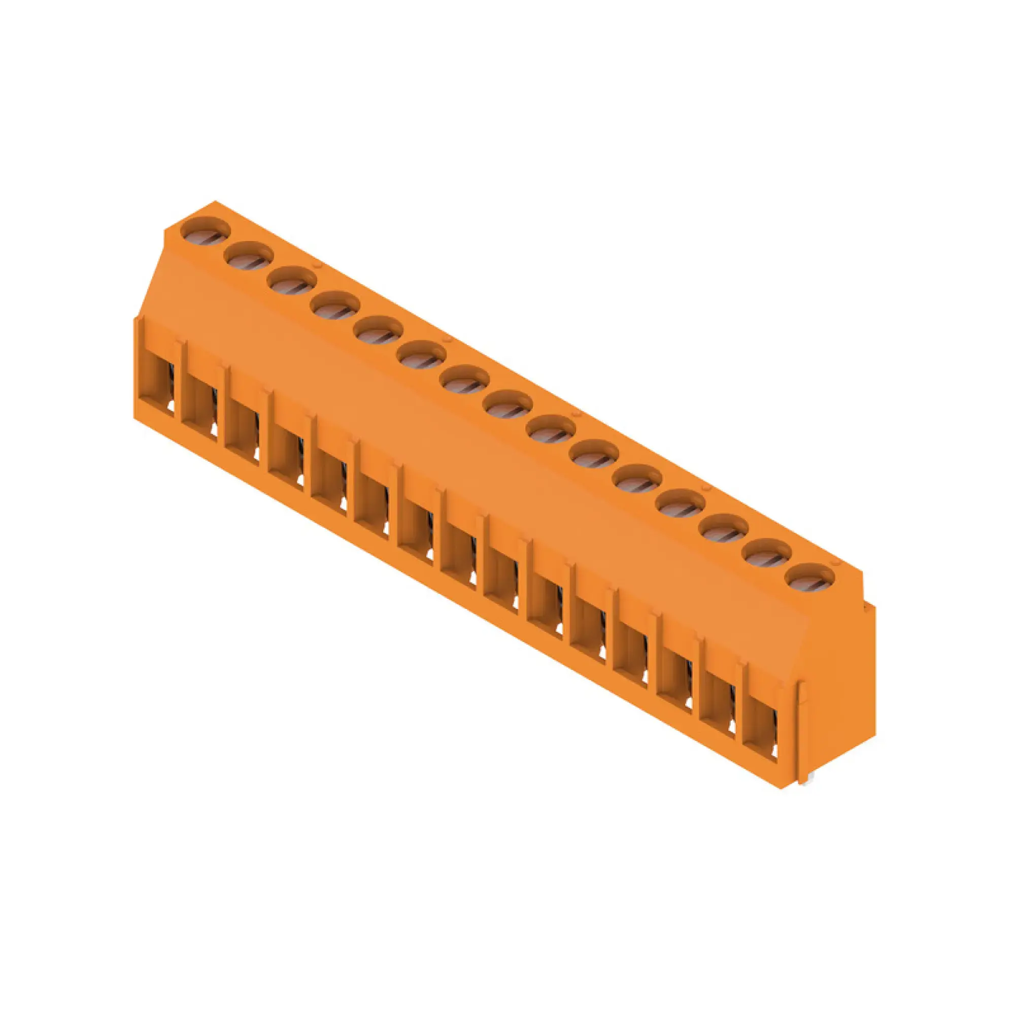Weidmüller 1251340000 PCB terminal, 320 V, 32.5 A, Pitch in mm: 5.00, 6 mm², Number of poles: 15, Clamping yoke connection, THT solder connection, 90°, Box (img_001)