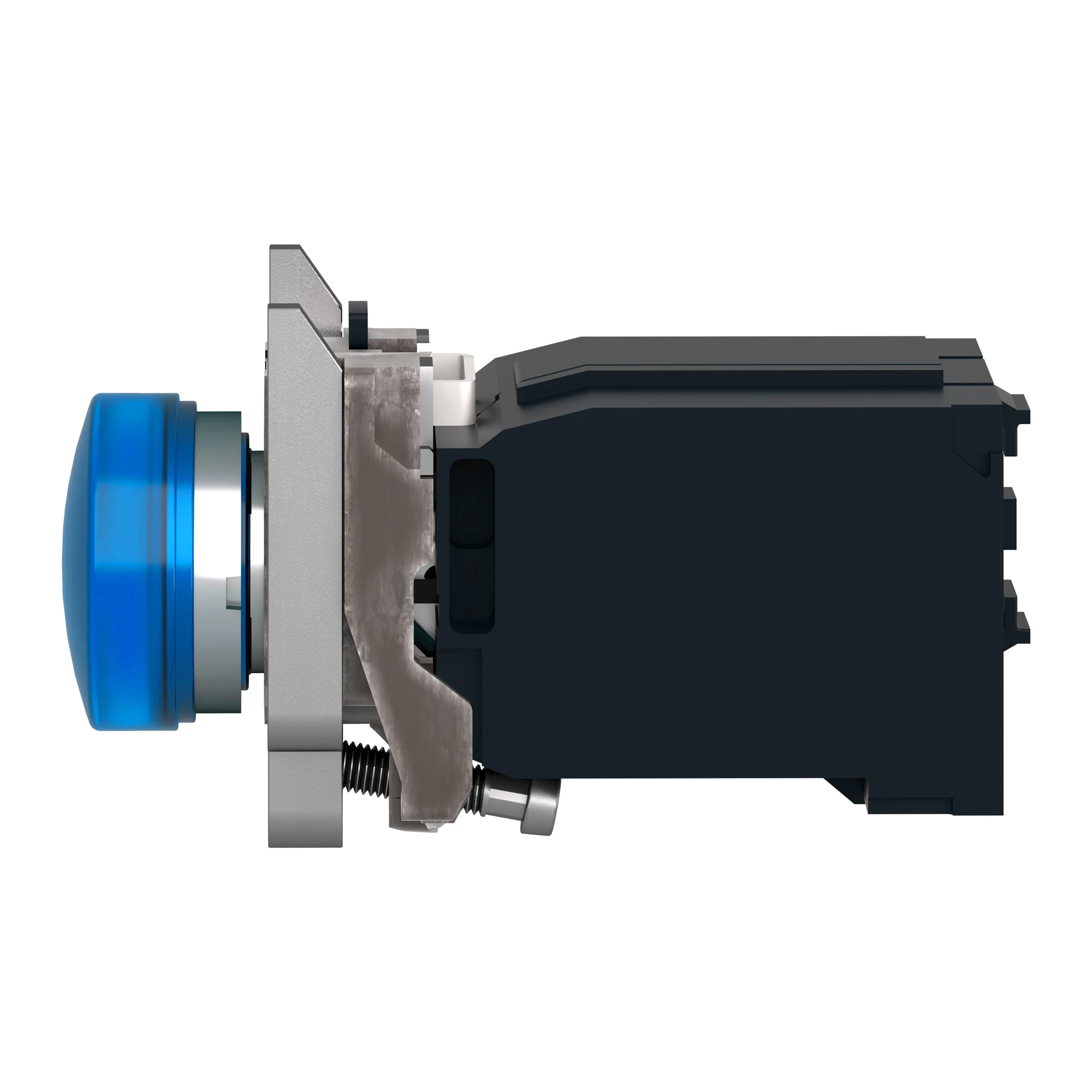 Schneider Electric XB4BV5B6 Pilot light, Harmony XB4, Metal, 22mm, blue, with transformer, incandescent lamp BA9s, smooth dome, screw terminal, 400V (img_006)