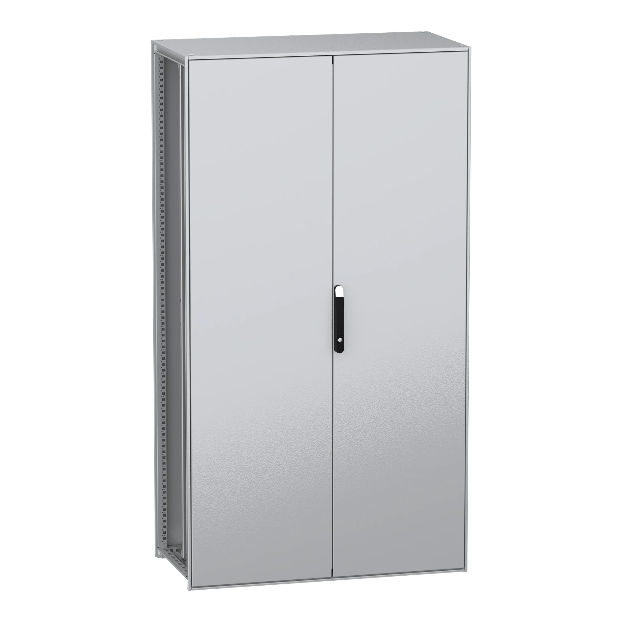 Schneider Electric NSYSFN2212602DP Freestanding enclosure, PanelSeT SFN, made of decarbonized steel, with mounting plate, assembled, 2200x1200x600mm, 2 doors, IP55 (img_001)