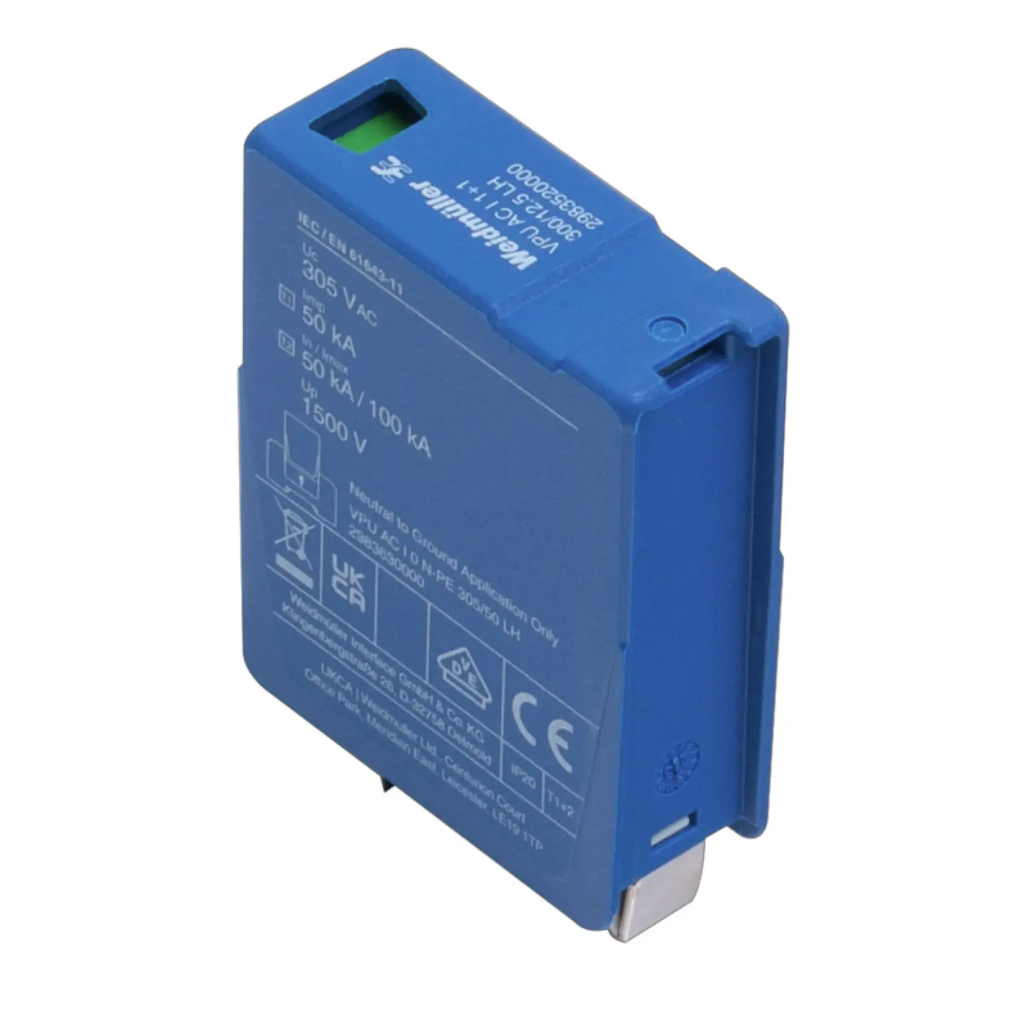 Weidmüller 2983630000 Surge voltage arrester (power supply systems), Surge protection, Type I, AC, 240 V (img_001)