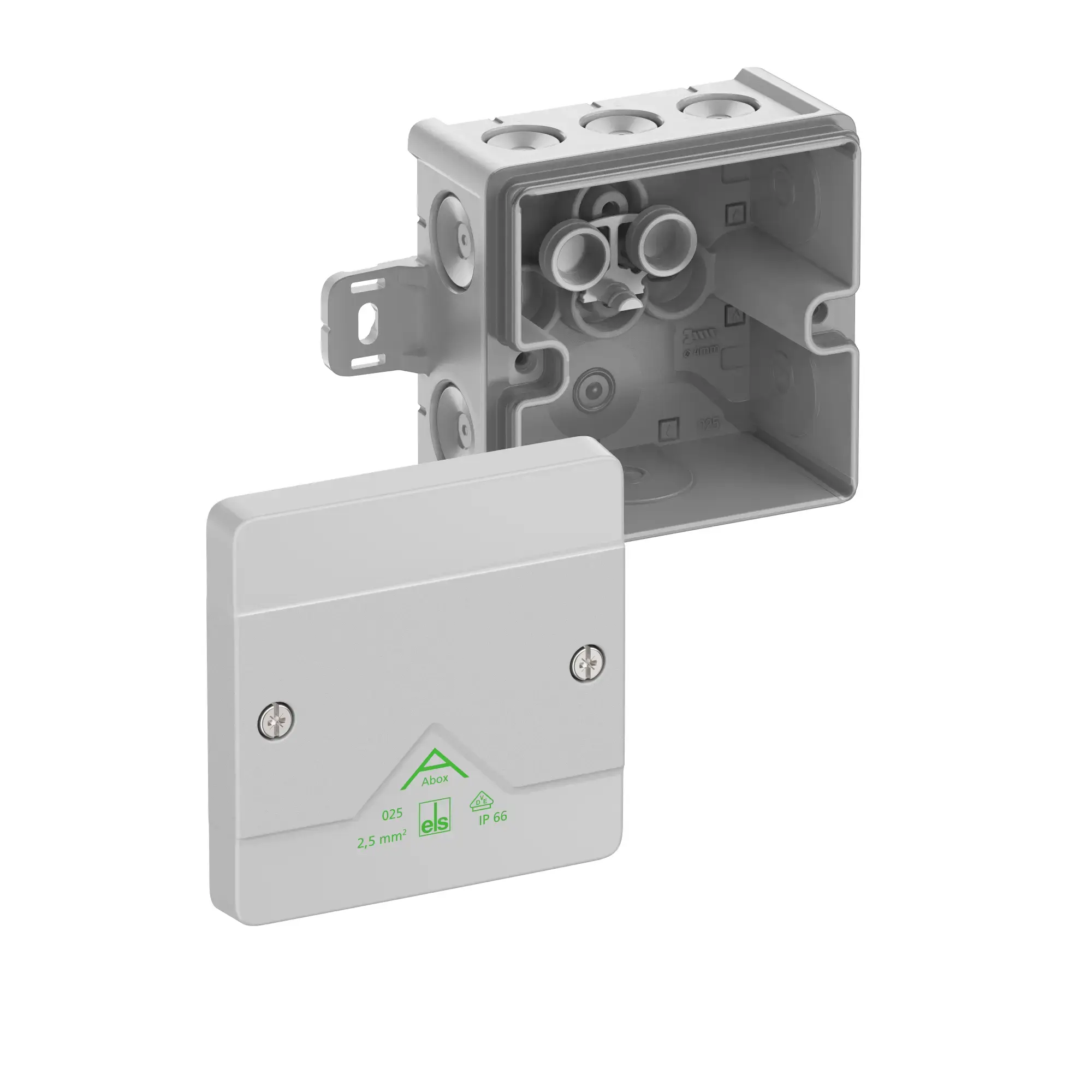 Spelsberg 80240101 Junction box, Type of protection IP66, max. 2,5², Impact strength IK07, Protection class II, Ui 1000V AC, Ui 1000V DC, DLG, VDE, Halogen free (img_001)