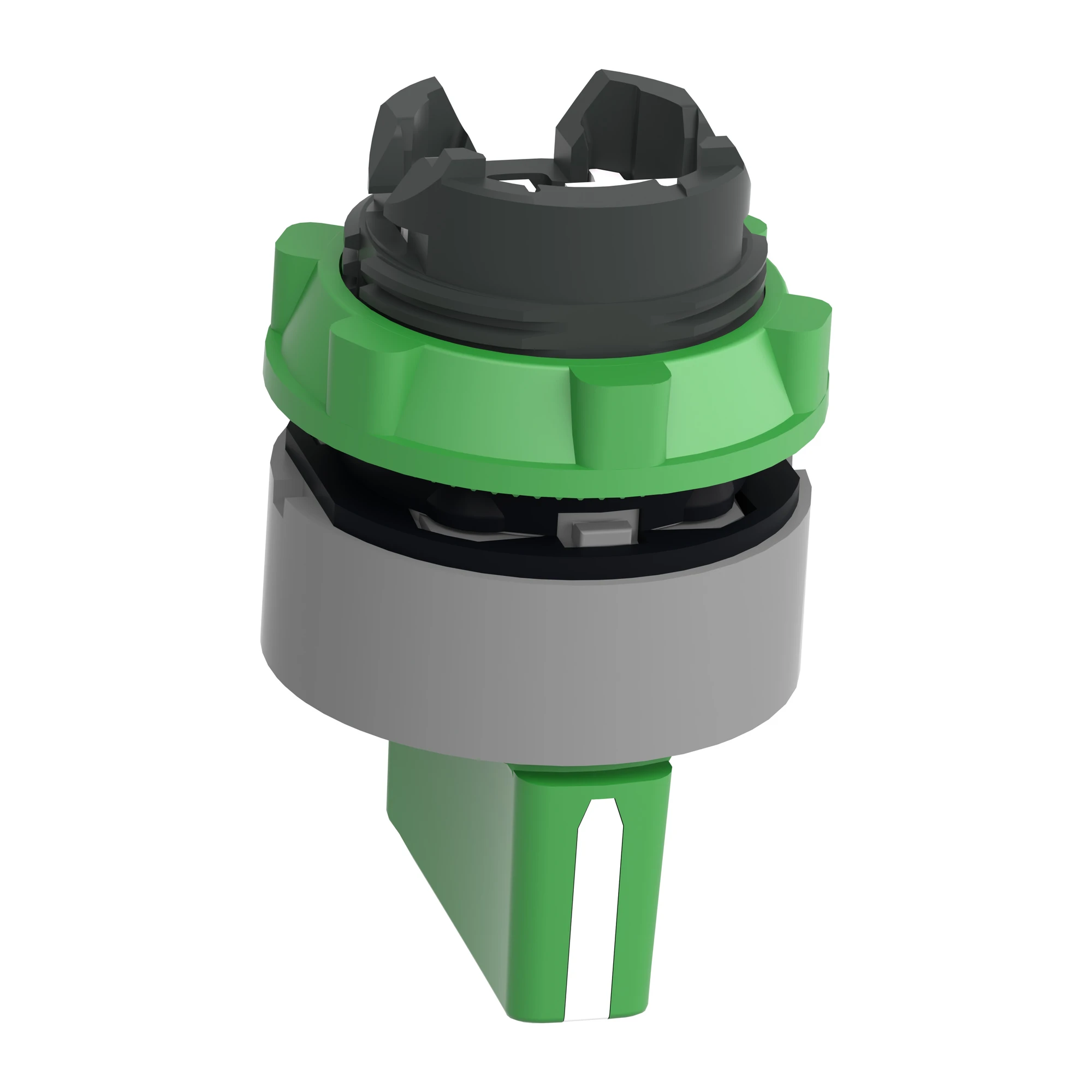 Schneider Electric ZB5AD803C0 Selector switch, front element, Harmony XB5, plastic, 22mm, light grey, green, 3 positions, center left latching (img_007)