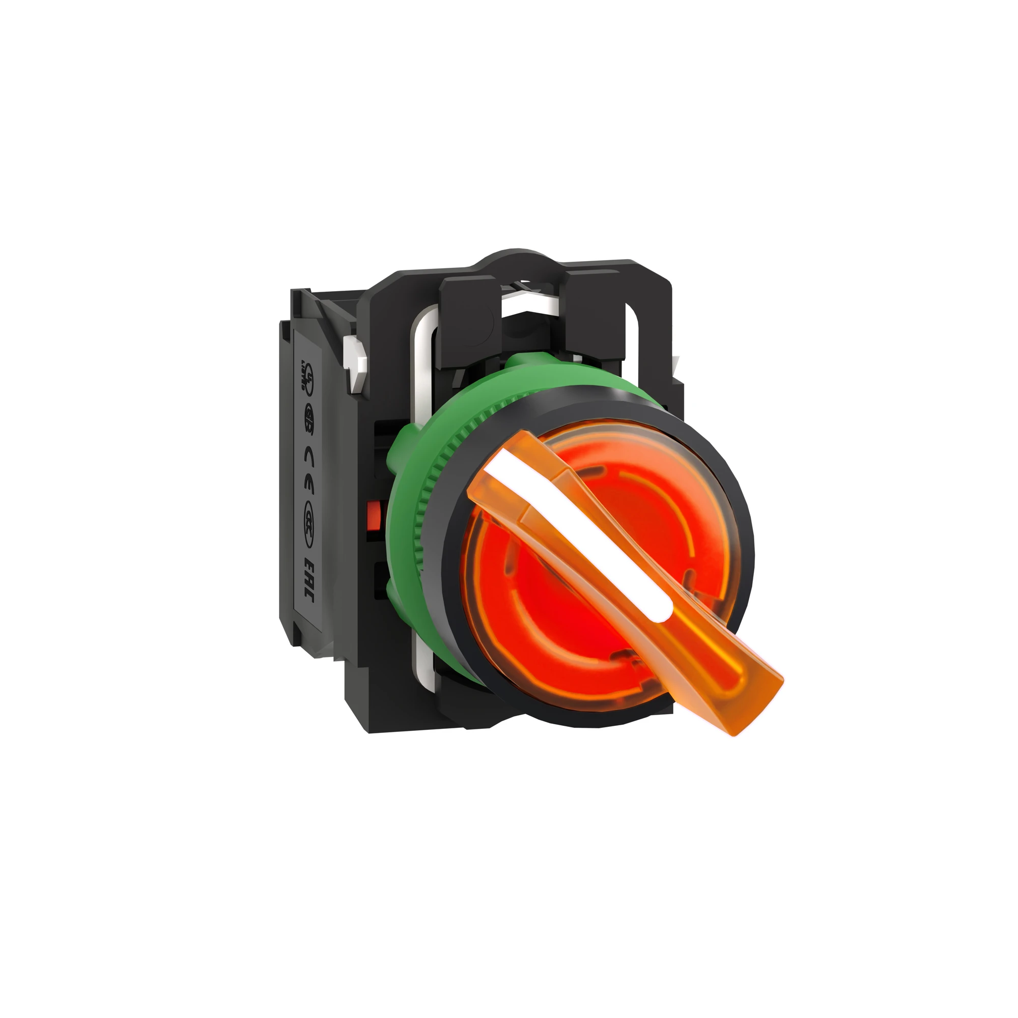 Schneider Electric XB5AK125B5 Illuminated Selector Switch, Harmony XB5, Plastic, Orange, 22mm, Universal LED, 2 Positions, 1NC + 1NO, 24V ACDC (img_001) Schneider Electric XB5AK125B5 Illuminated Selector Switch, Harmony XB5, Plastic, Orange, 22mm, Universal LED, 2 Positions, 1NC + 1NO, 24V ACDC (img_001)