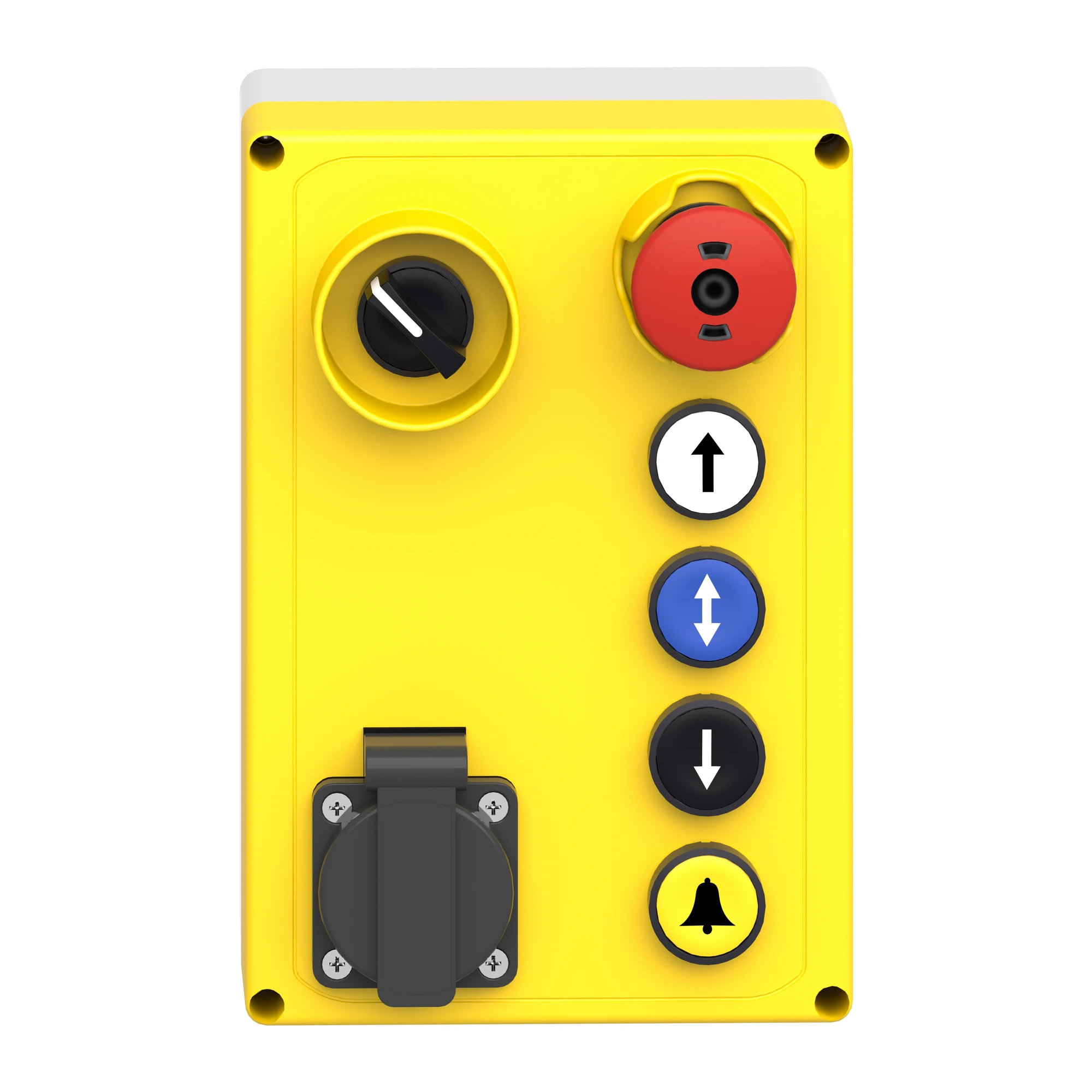 Schneider Electric XALFP6003E Surface mounting enclosure, Harmony XALF, plastic, 1 emergency stop switch, 1NO+1NC, 4 pushbuttons, 1 selector switch, 1 socket (img_004) Schneider Electric XALFP6003E Surface mounting enclosure, Harmony XALF, plastic, 1 emergency stop switch, 1NO+1NC, 4 pushbuttons, 1 selector switch, 1 socket (img_004)