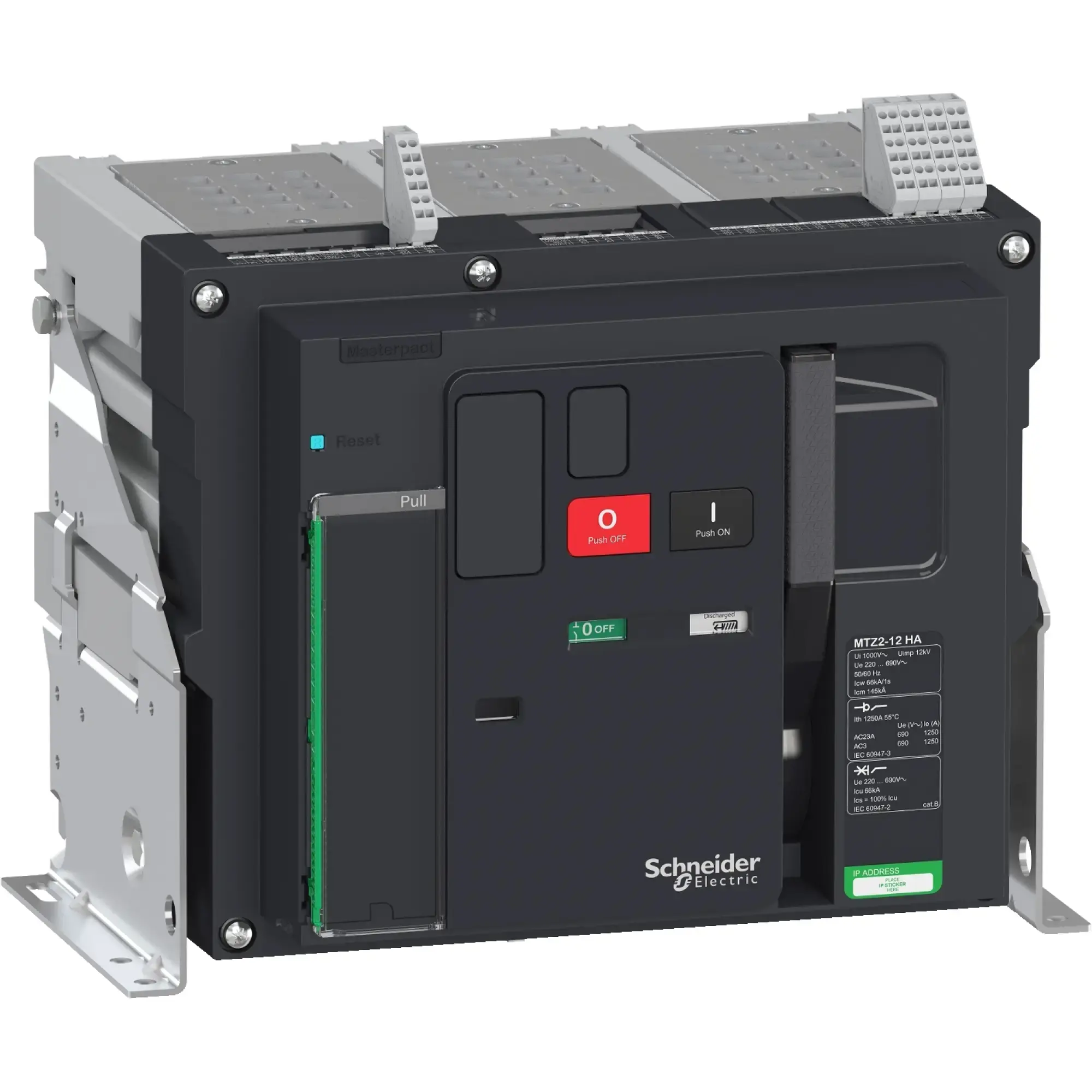 Schneider Electric LV848033 MasterPact MTZ2 1250A HA Icm=145kA/690V 3P Basic Switch Fixed Mount (img_002)