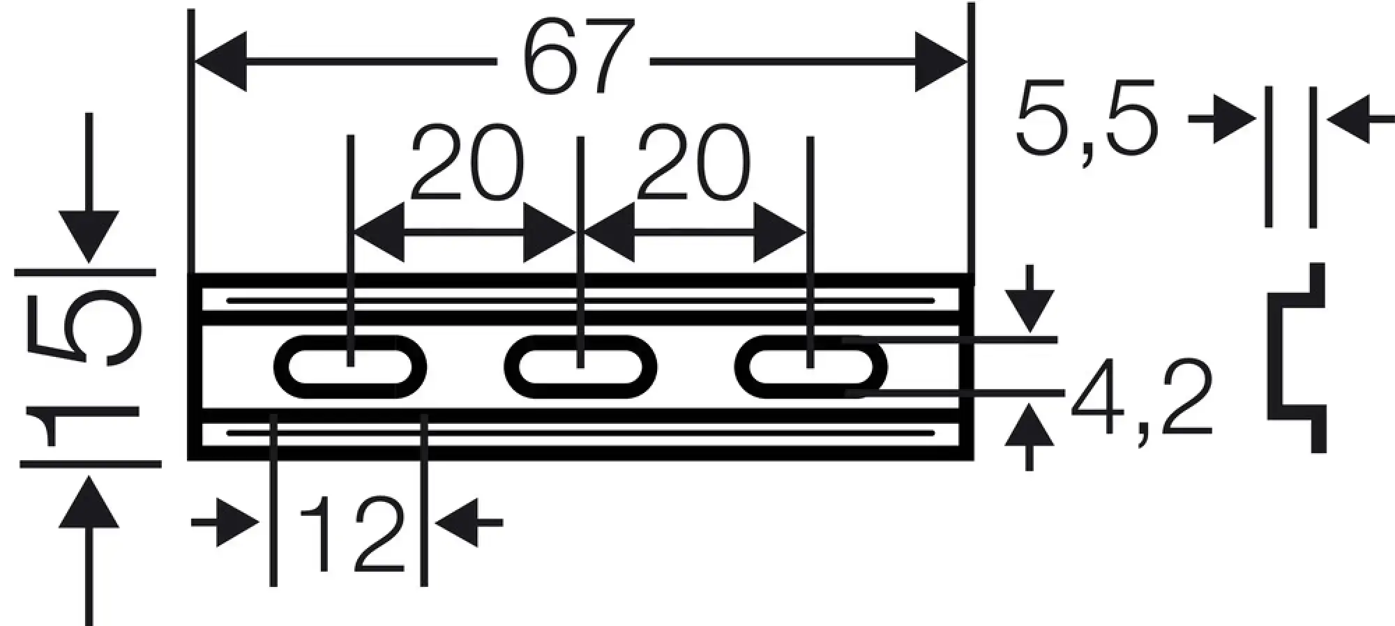 Hensel 62000122 Tragschiene 67 mm, für DK / KF / EB 02..... DK TS 02 (img_004) Hensel 62000122 Tragschiene 67 mm, für DK / KF / EB 02..... DK TS 02 (img_004)