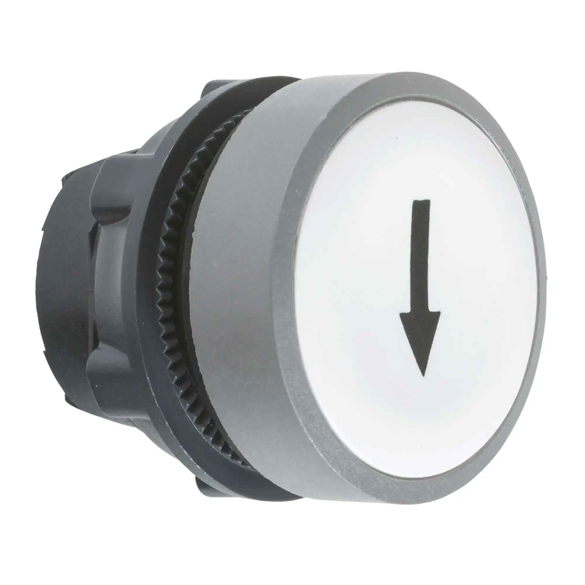 Schneider Electric ZB5AA334C0 Pushbutton, front element, Harmony XB5, plastic, 22mm, light grey, white, labeled with upward arrow, momentary (img_002)